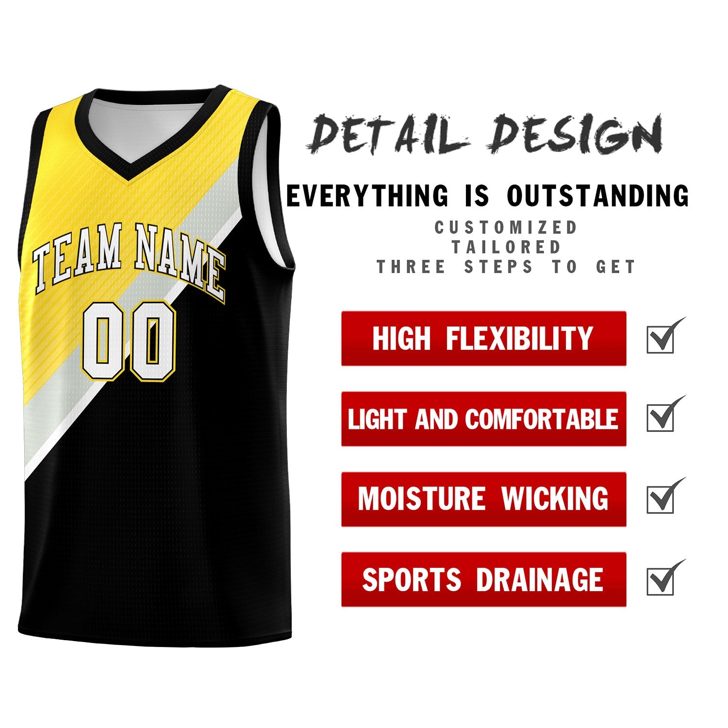 Custom Black Gold Gray Diagonal Stripes Color Block Sets Basketball Jersey | For Men,Perfect for Teams,Perfect for Coaches,Sublimation Printed,For Kid,For Youth | KXKSHOP