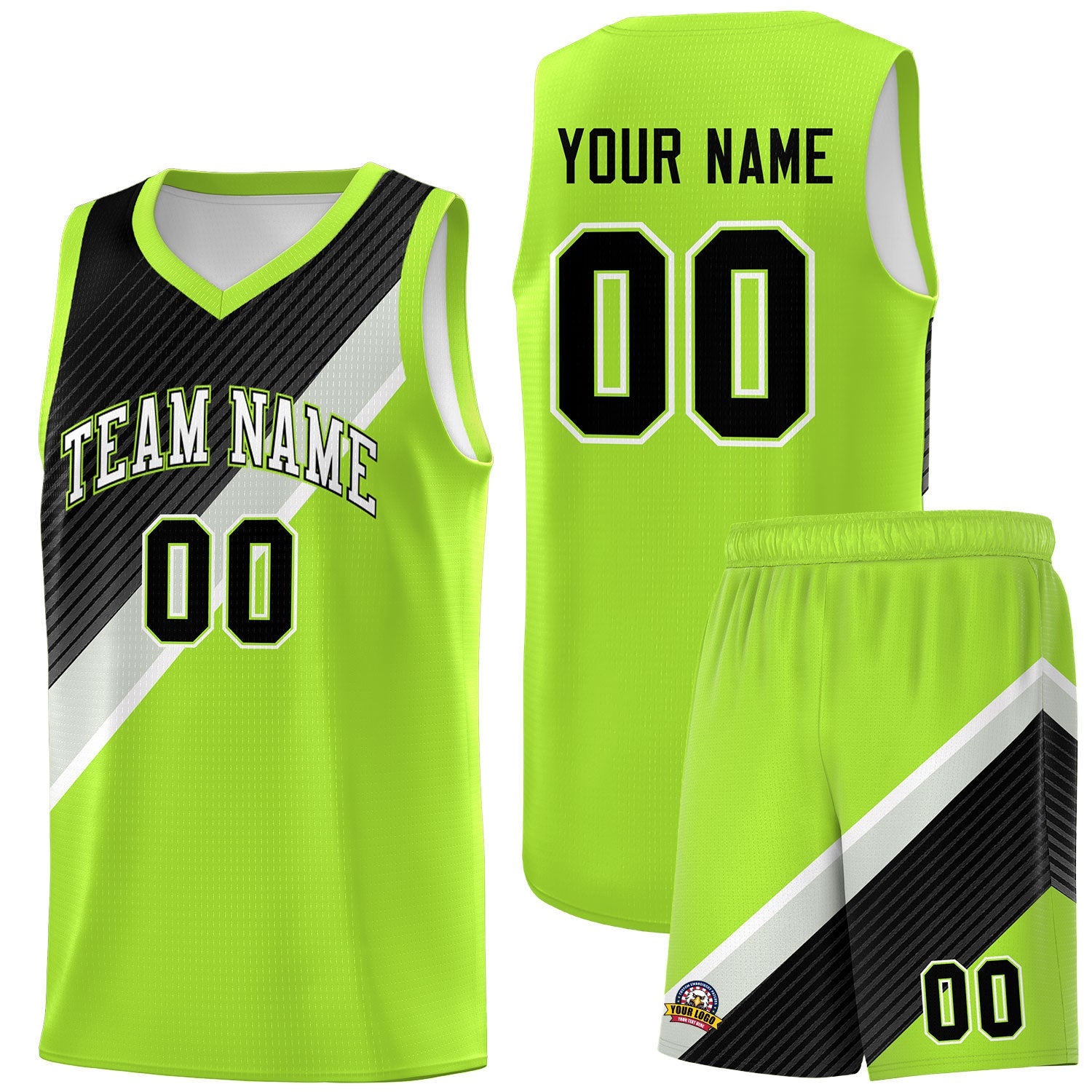 Custom Black Gray Diagonal Stripes Color Block Sets Basketball Jersey | For Men,Perfect for Teams,Perfect for Coaches,Sublimation Printed,For Kid,For Youth | KXKSHOP