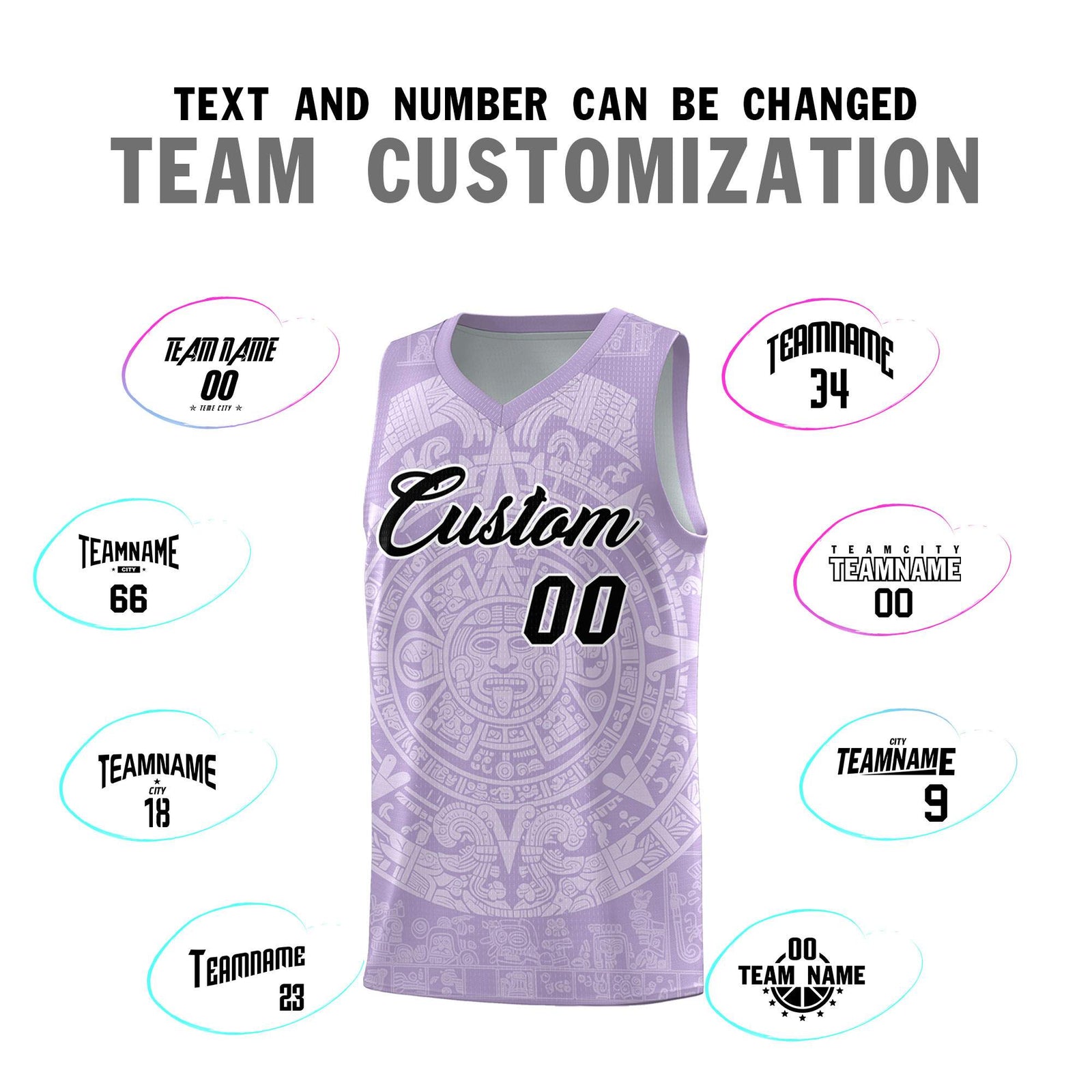 Custom Youth Basketball Jerseys White Aztec Sun Stone Personalized Uniform