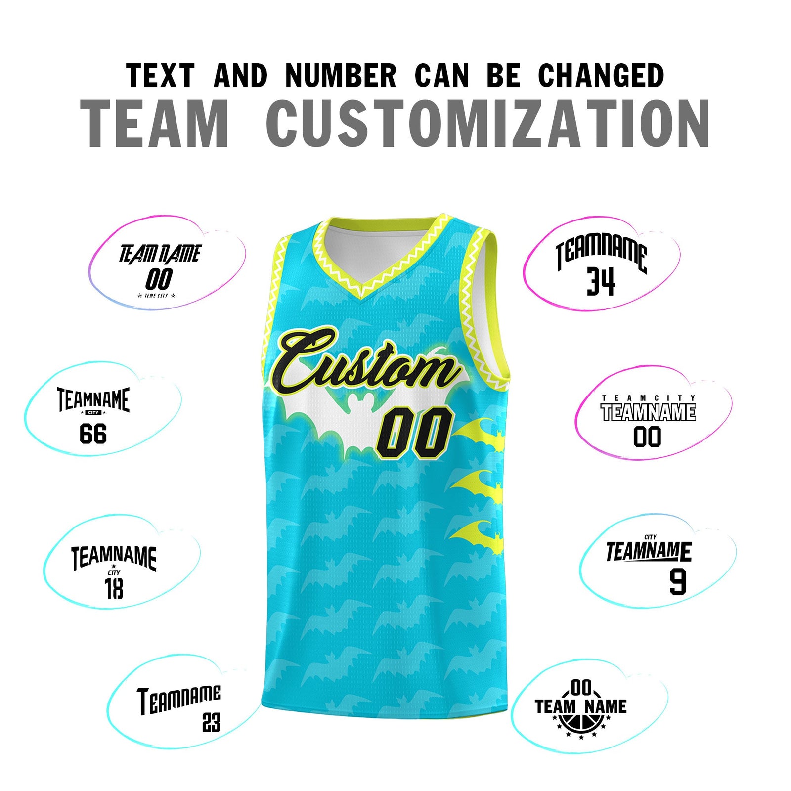 Custom Sky Blue White Bat Pattern Halloween Basketball Jersey | For Men,For Kid,For Youth,Sublimation Printed,Perfect for Training,Perfect for Parties,Add Name and Numbern | KXKSHOP