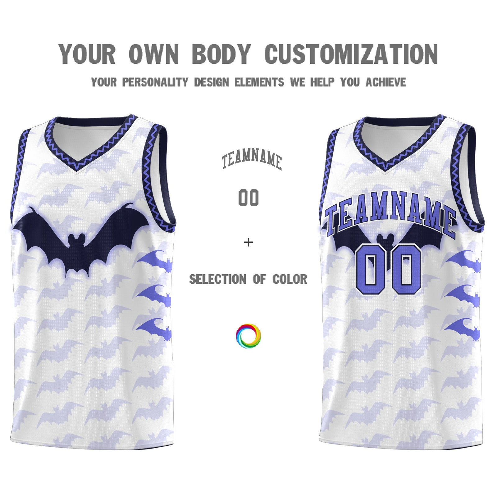 Custom White Purple Navy Bat Pattern Halloween Basketball Jersey | For Men,For Kid,For Youth,Sublimation Printed,Perfect for Training,Perfect for Parties,Add Name and Numbern | KXKSHOP