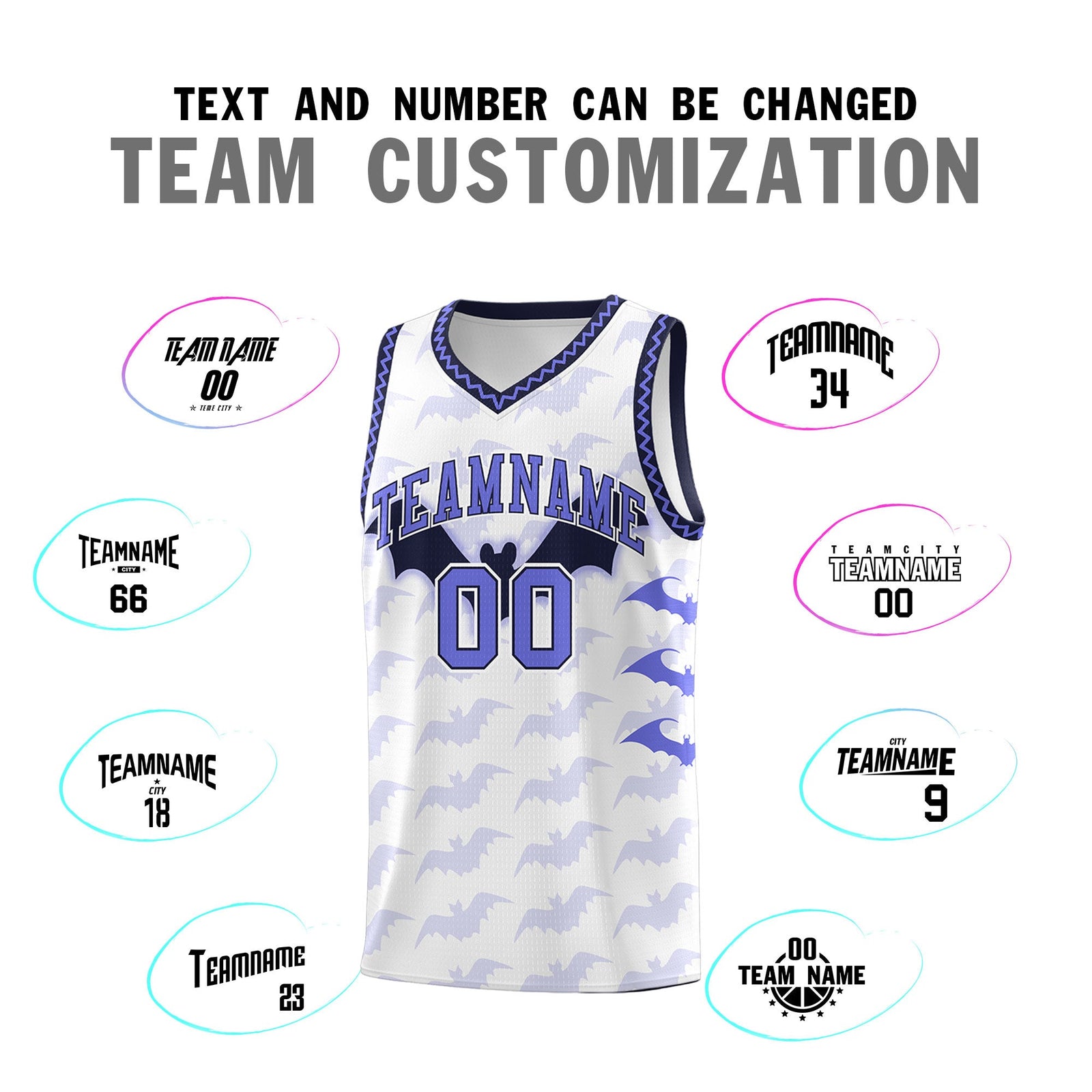 Custom White Purple Navy Bat Pattern Halloween Basketball Jersey | For Men,For Kid,For Youth,Sublimation Printed,Perfect for Training,Perfect for Parties,Add Name and Numbern | KXKSHOP