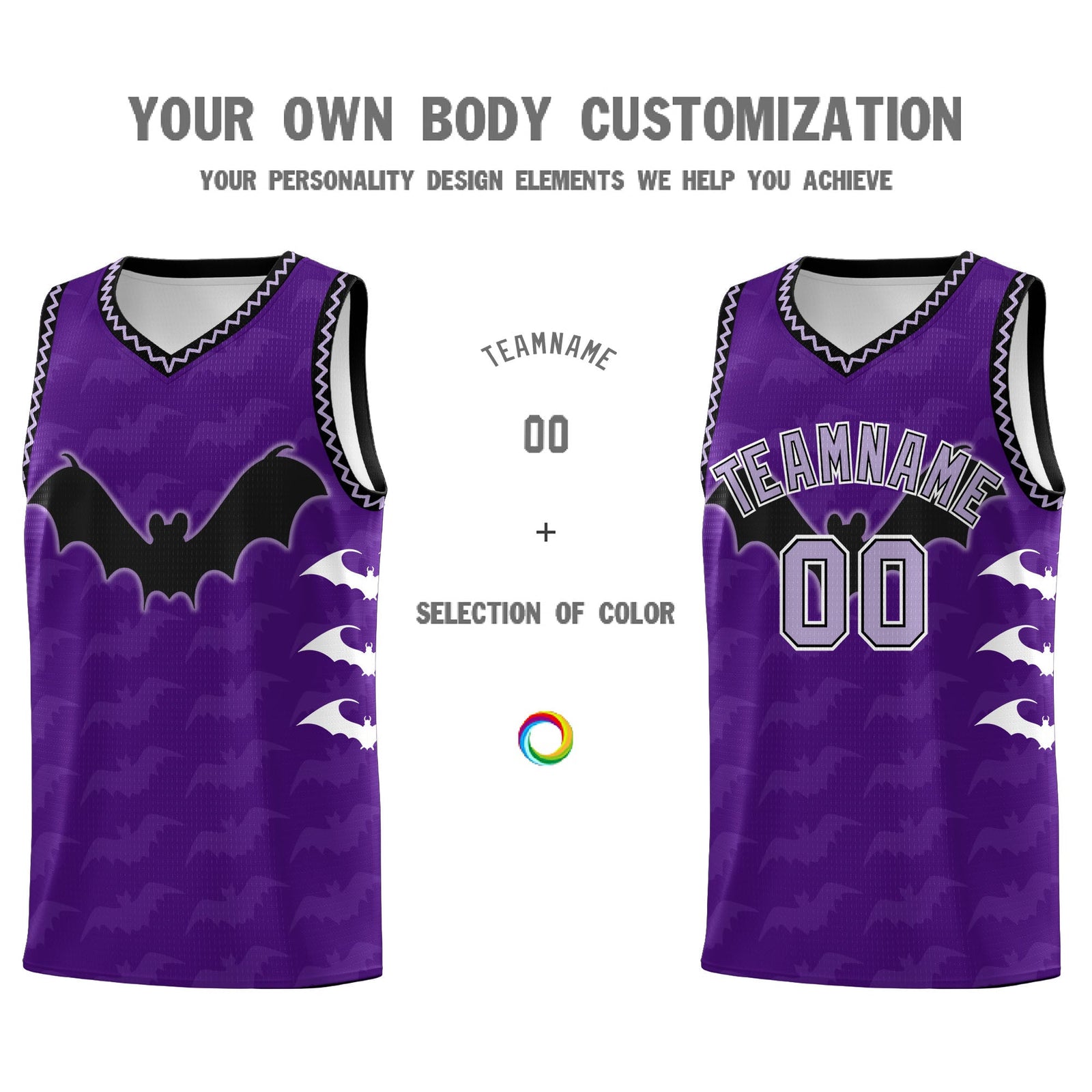 Custom Purple Light Purple Bat Pattern Halloween Basketball Jersey | For Men,For Kid,For Youth,Sublimation Printed,Perfect for Training,Perfect for Parties,Add Name and Numbern | KXKSHOP