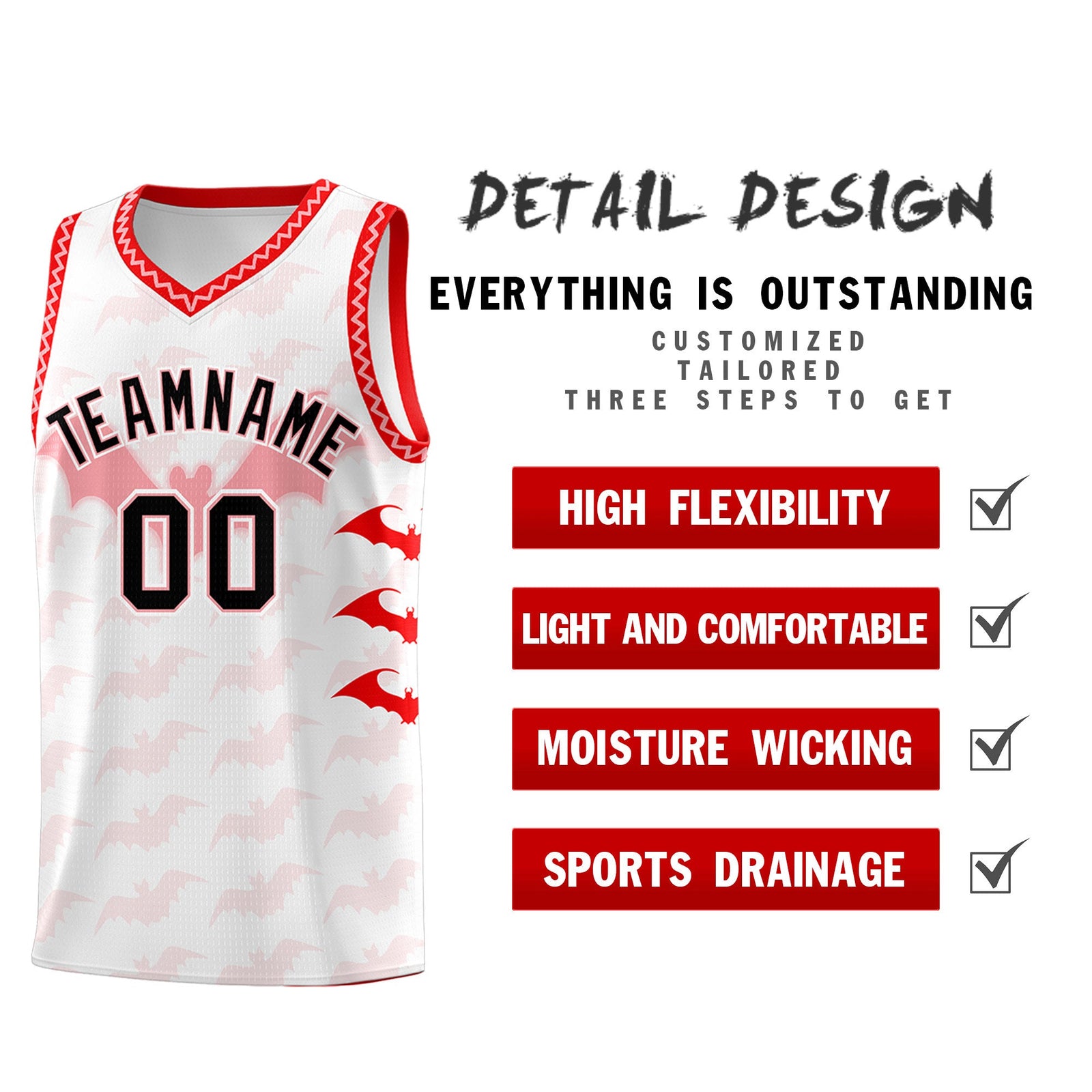 Custom White Light Pink Bat Pattern Halloween Basketball Jersey | For Men,For Kid,For Youth,Sublimation Printed,Perfect for Training,Perfect for Parties,Add Name and Numbern | KXKSHOP