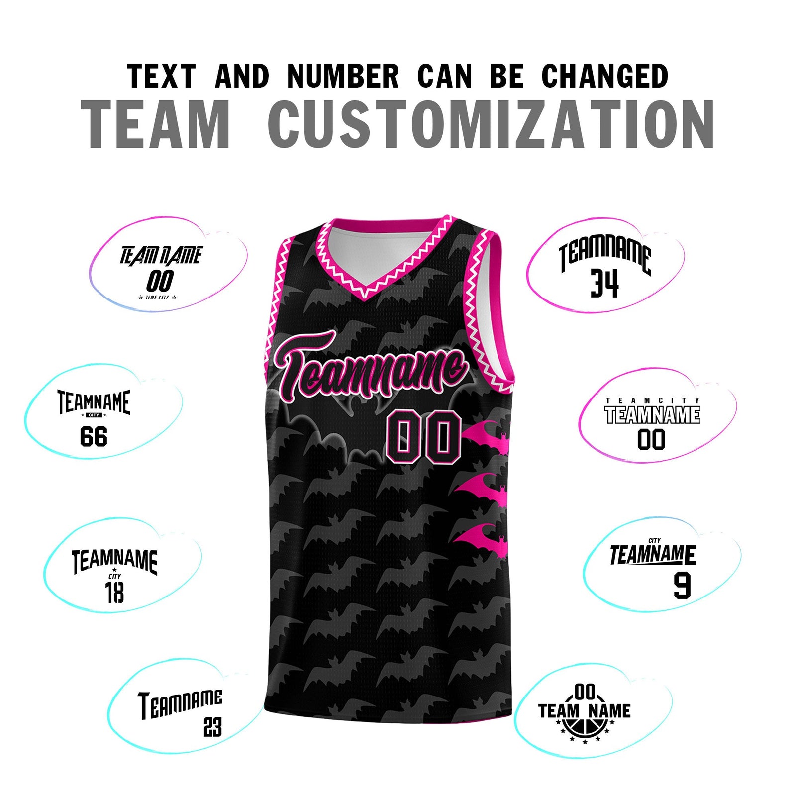 Custom Black White Bat Pattern Halloween Basketball Jersey | For Men,For Kid,For Youth,Sublimation Printed,Perfect for Training,Perfect for Parties,Add Name and Numbern | KXKSHOP