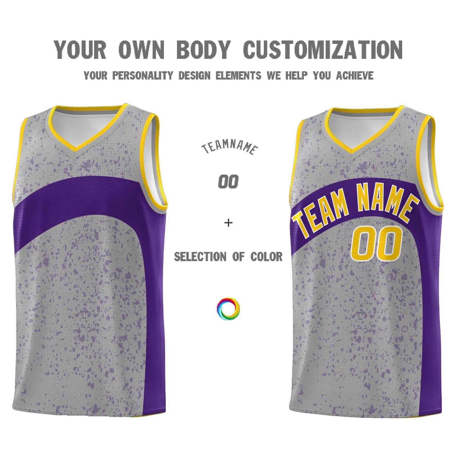 Custom Light Gray Purple Dot Graffiti Pattern Irregular Team Names Sports Uniform Basketball Jersey