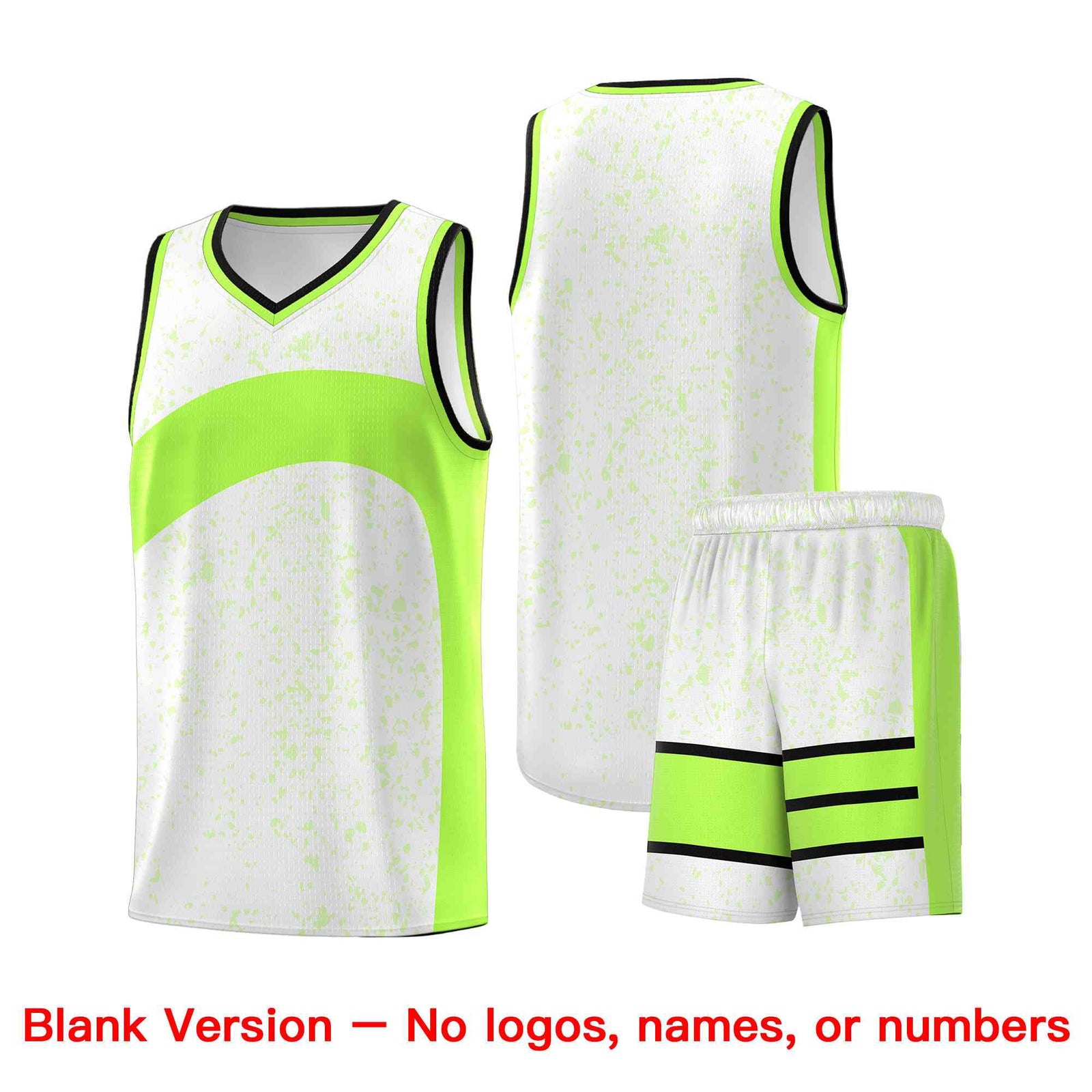 Custom White Fluorescent Green Dot Graffiti Pattern Irregular Team Names Sports Uniform Basketball Jersey| KXKSHOP