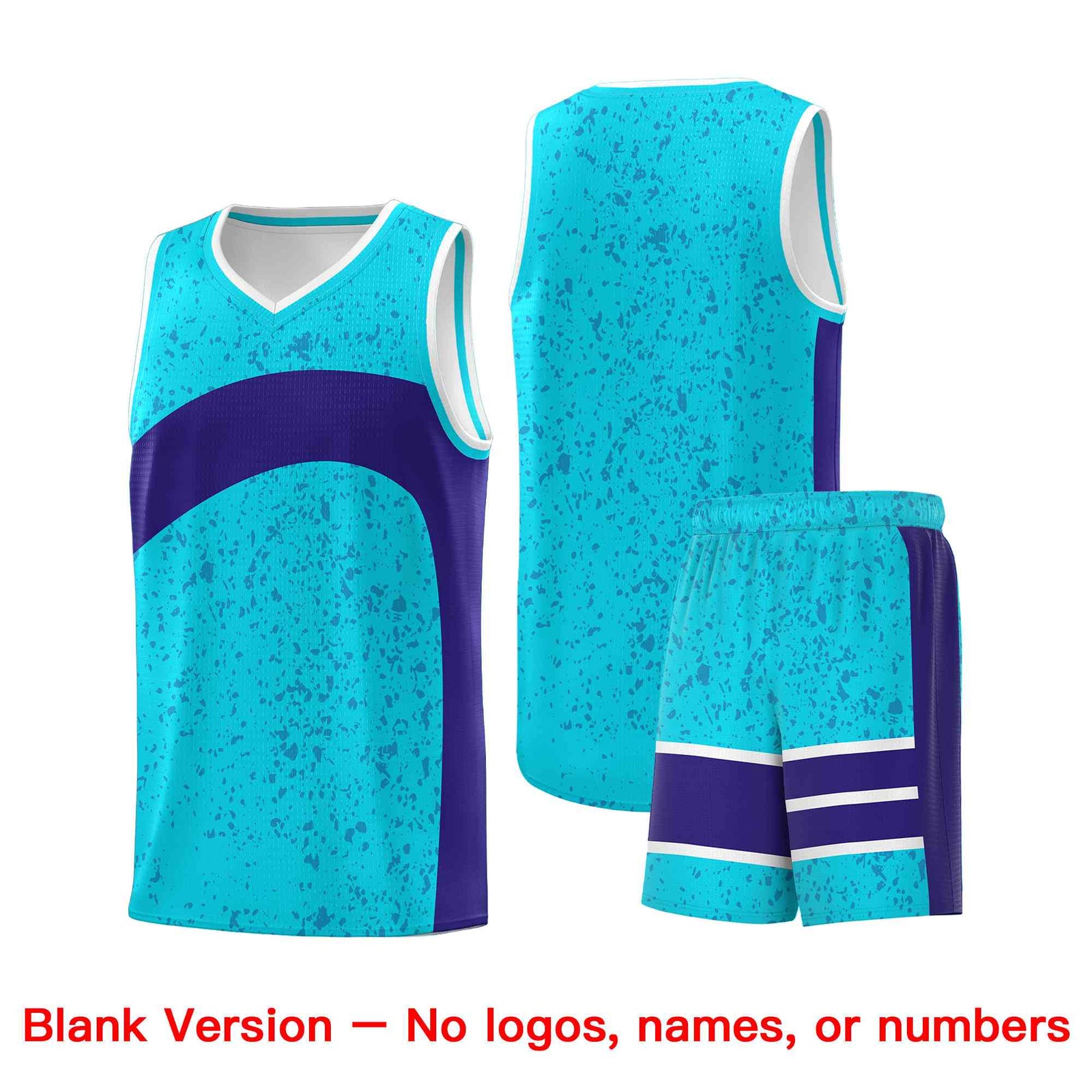 Custom Sky Blue Royal Dot Graffiti Pattern Irregular Team Names Sports Uniform Basketball Jersey| KXKSHOP