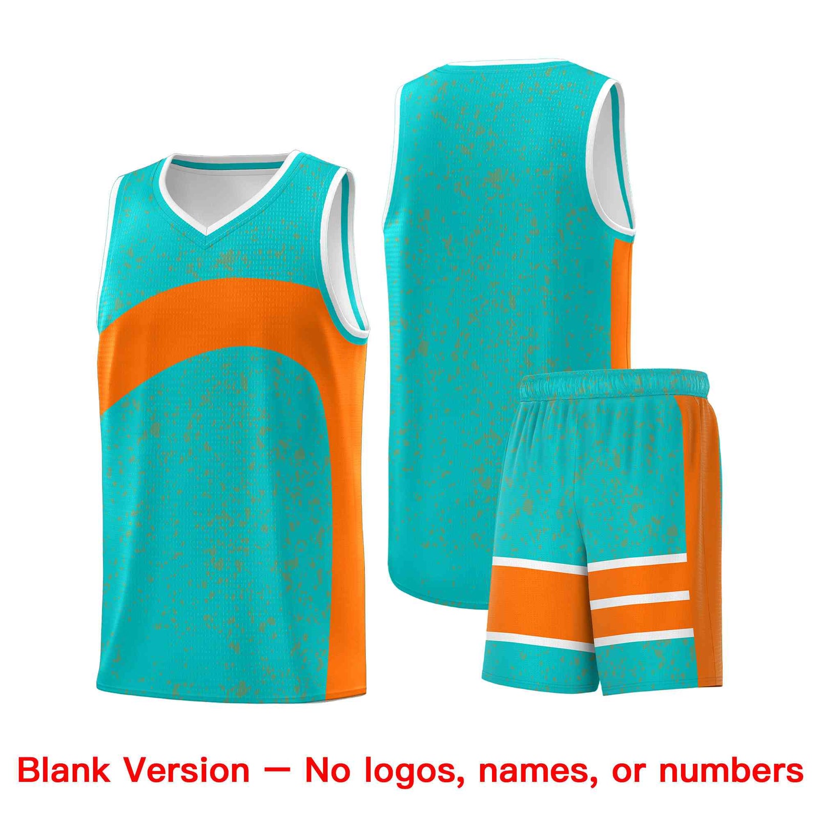 Custom Aqua Orange Dot Graffiti Pattern Irregular Team Names Sports Uniform Basketball Jersey| KXKSHOP