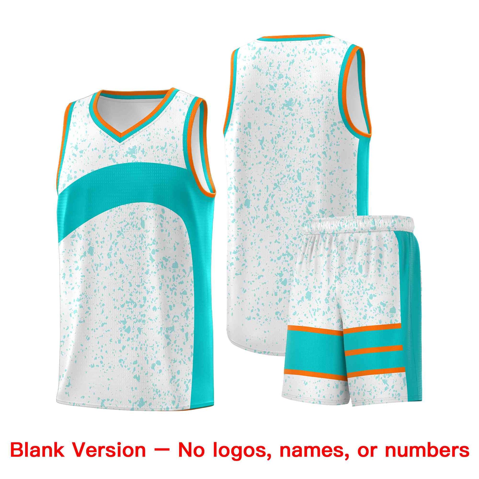 Custom White Aqua Dot Graffiti Pattern Irregular Team Names Sports Uniform Basketball Jersey| KXKSHOP