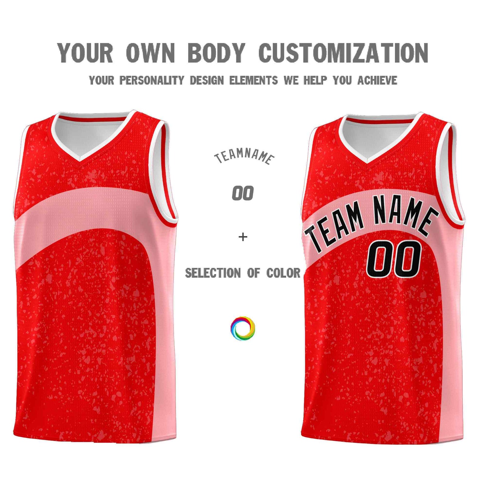 Custom Light Red Light Pink Dot Graffiti Pattern Irregular Team Names Sports Uniform Basketball Jersey