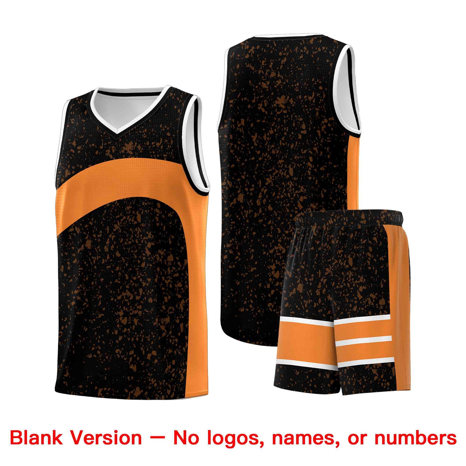 Custom Black Gold Orange Dot Graffiti Pattern Irregular Team Names Sports Uniform Basketball Jersey| KXKSHOP