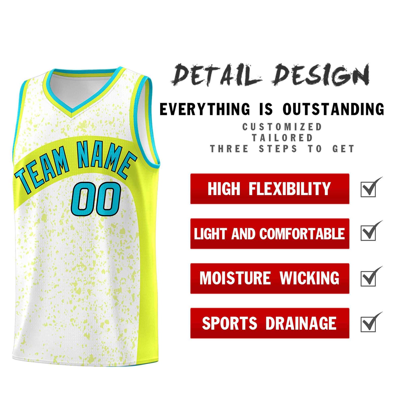 Custom White Fluorescent Green Dot Graffiti Pattern Irregular Team Names Sports Uniform Basketball Jersey