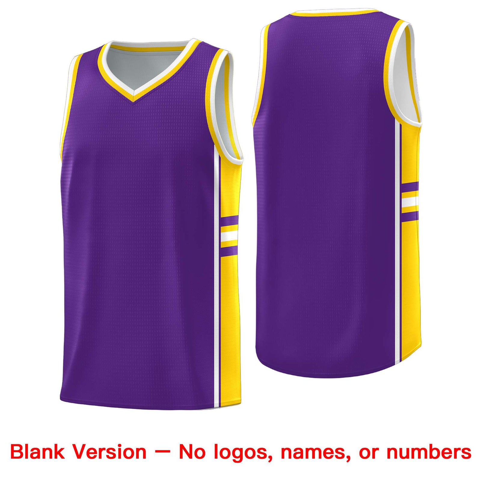 Custom Youth Basketball Jersey - Purple Gold Two-Tone Varsity Jersey Set