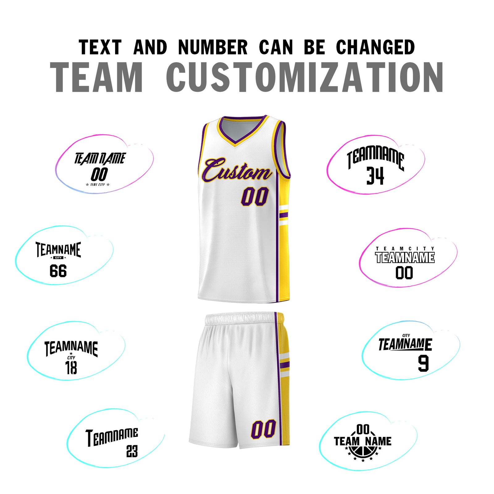 Custom Youth Basketball Jersey - White Gold Personalized Varsity Two-Tone Uniform