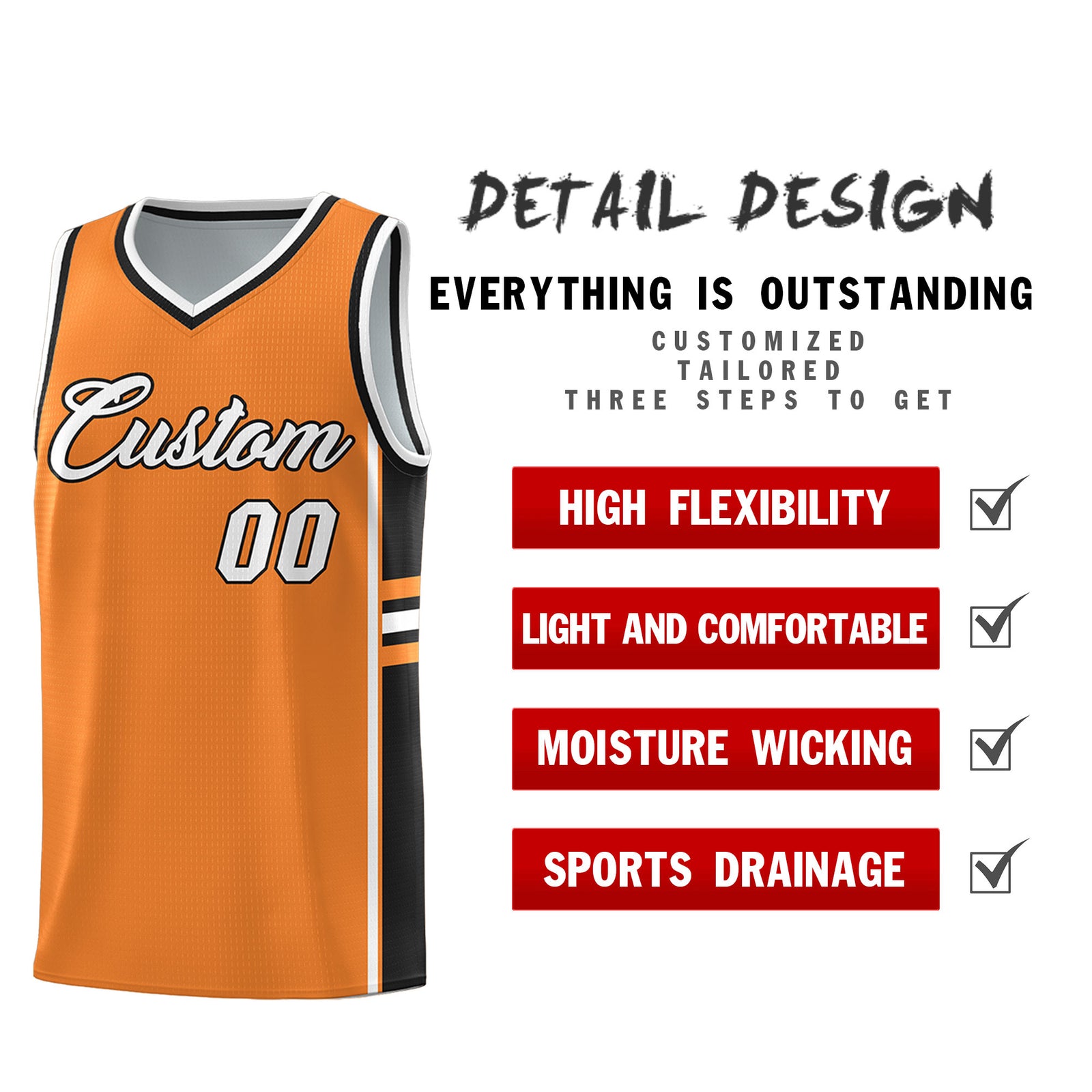 Custom Youth Basketball Jersey - Gold Orange Black Two-Tone Varsity Jersey Set