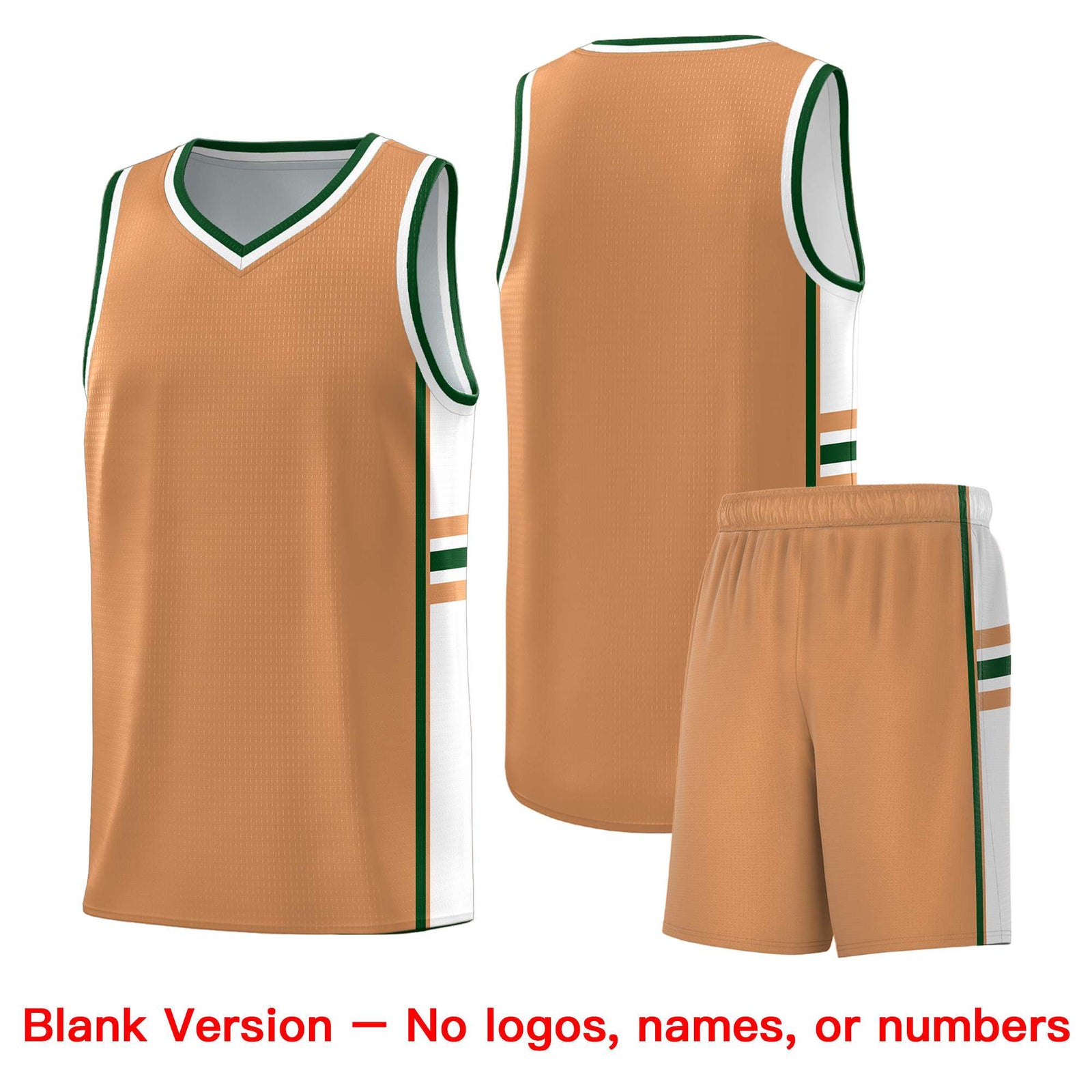 Custom Youth Basketball Jersey - Buckskin Brown White Personalized Varsity Two-Tone Uniform