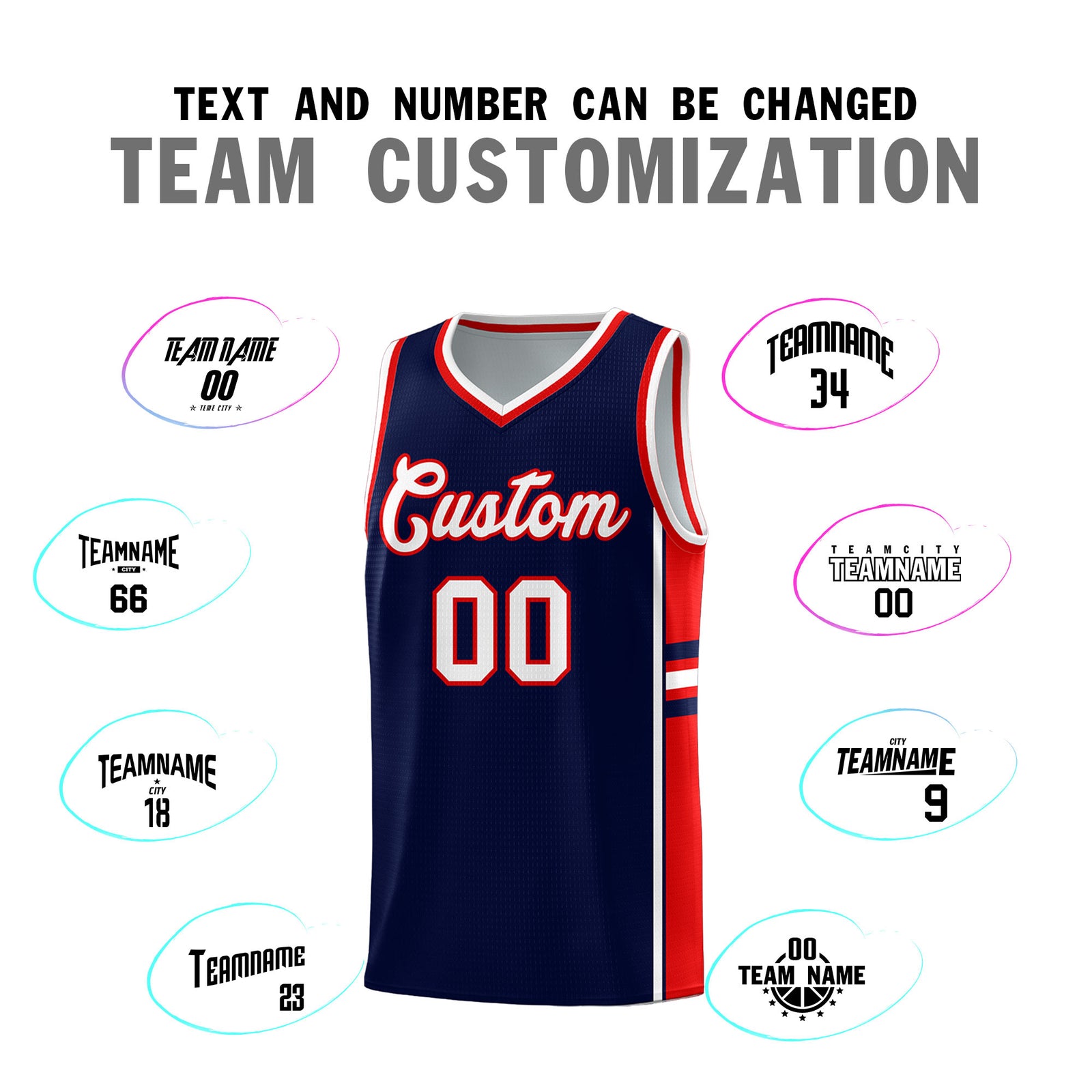 Custom Youth Basketball Jersey - Navy Red Two-Tone Varsity Jersey Set