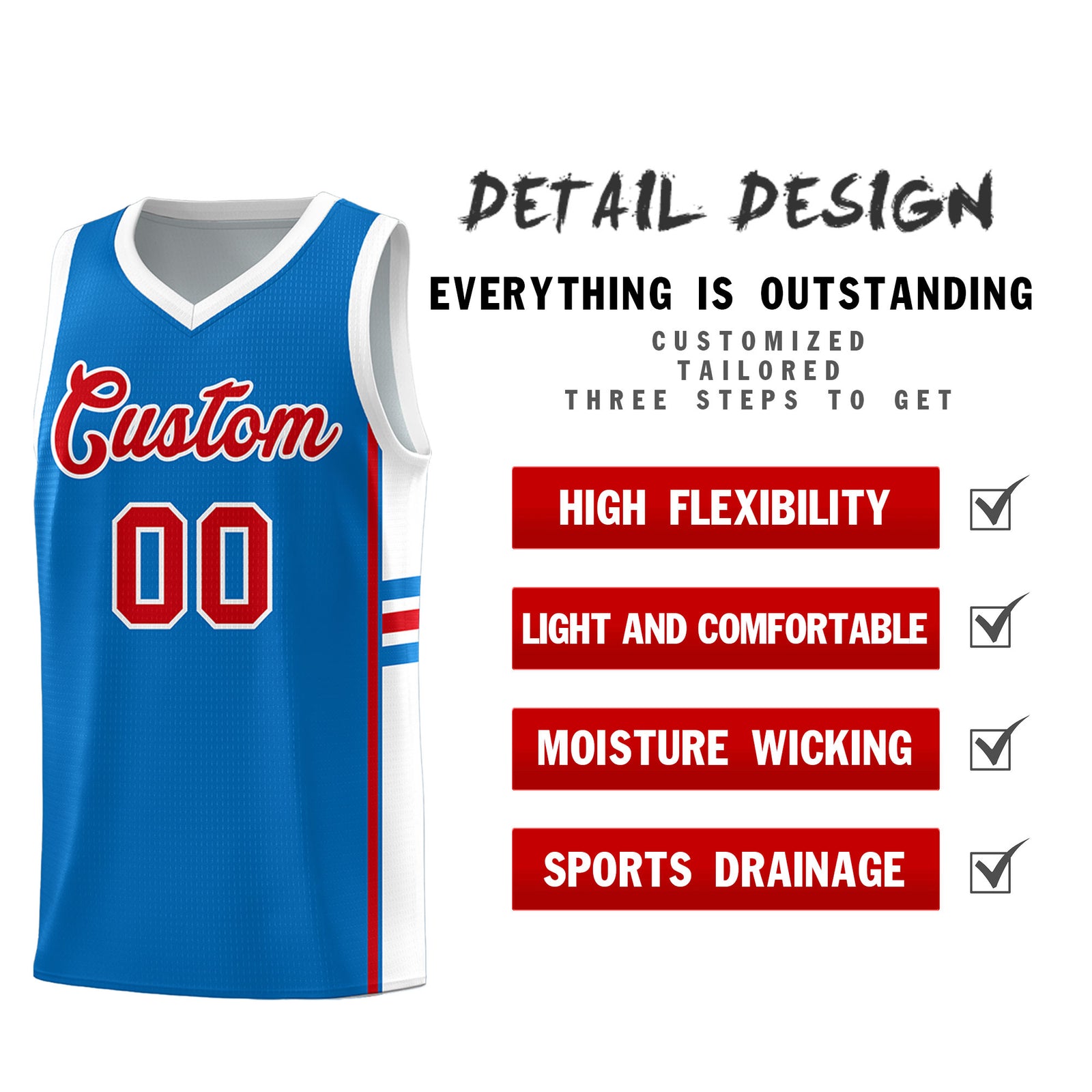Custom Youth Basketball Jersey - Royal White Personalized Varsity Two-Tone Uniform