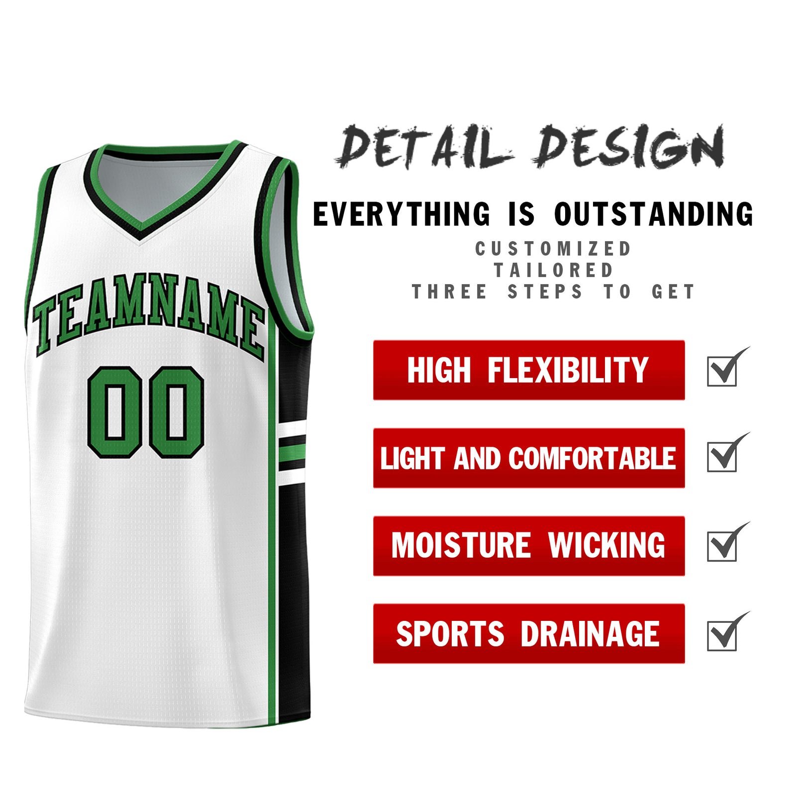 Custom Youth Basketball Jersey - White Kelly Green Two-Tone Varsity Jersey Set