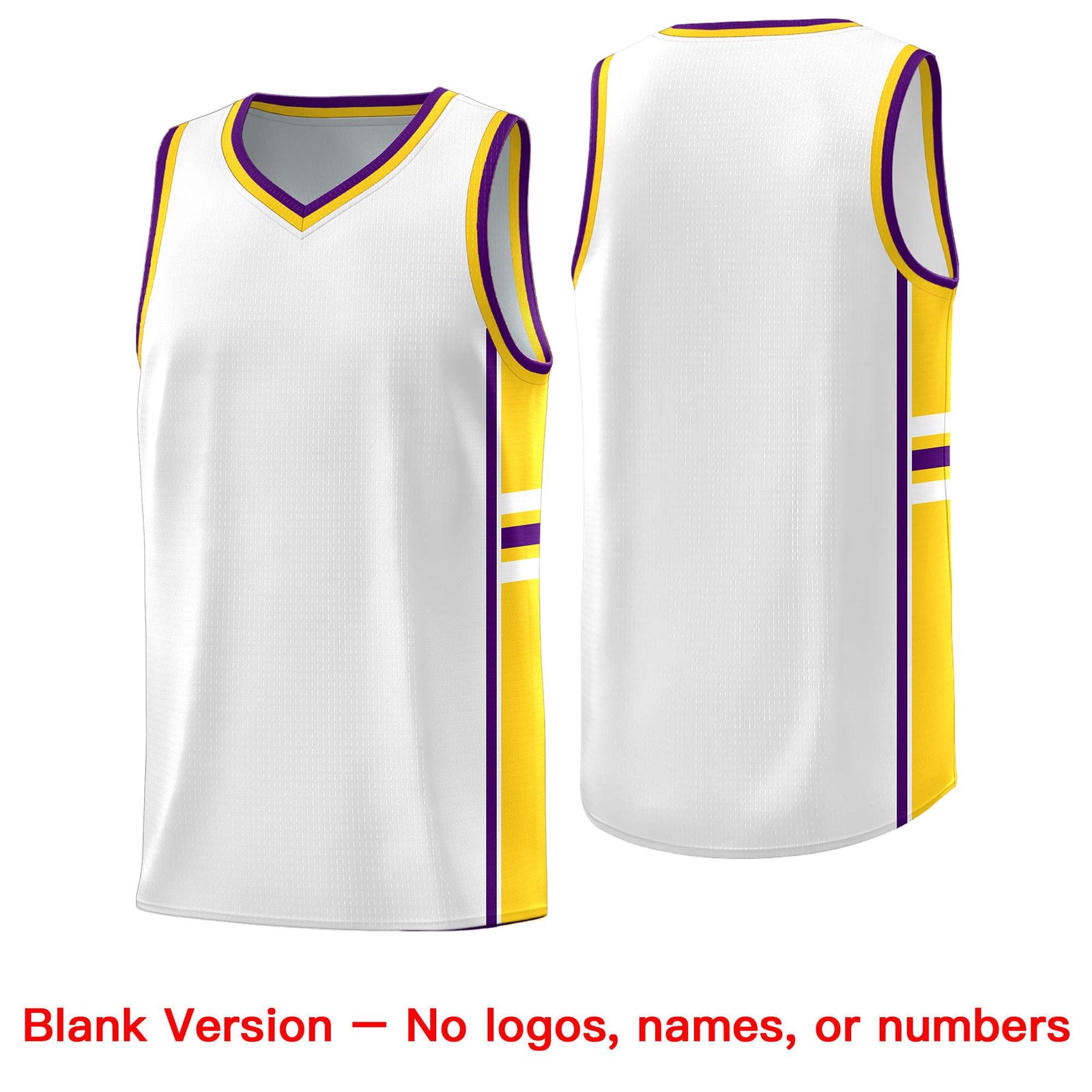 Custom Youth Basketball Jersey - White Gold Personalized Varsity Two-Tone Uniform