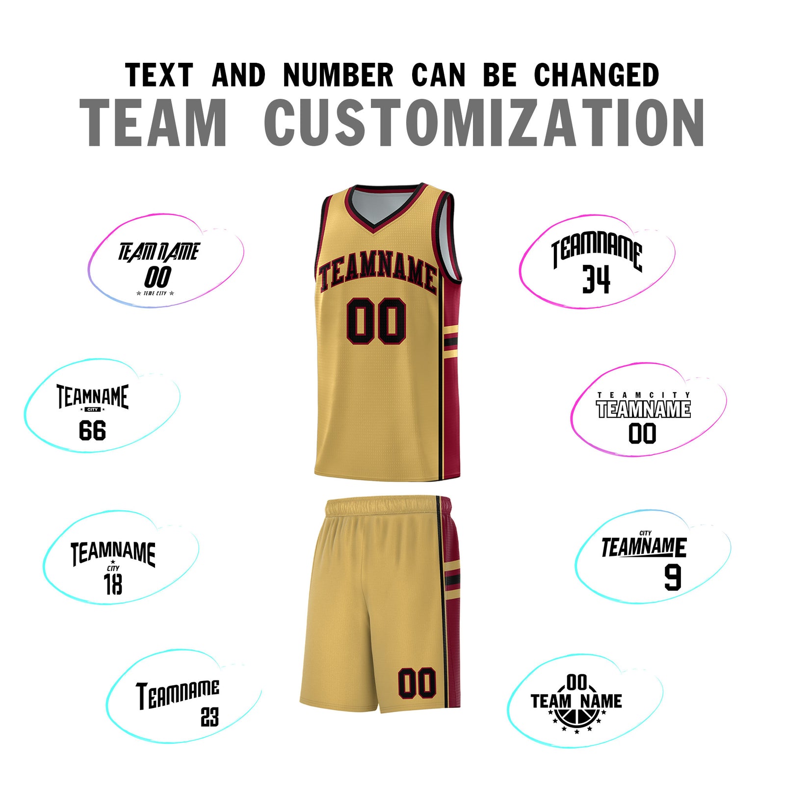 Custom Youth Basketball Jersey - Old Gold Crimson Two-Tone Classic Varsity Uniform