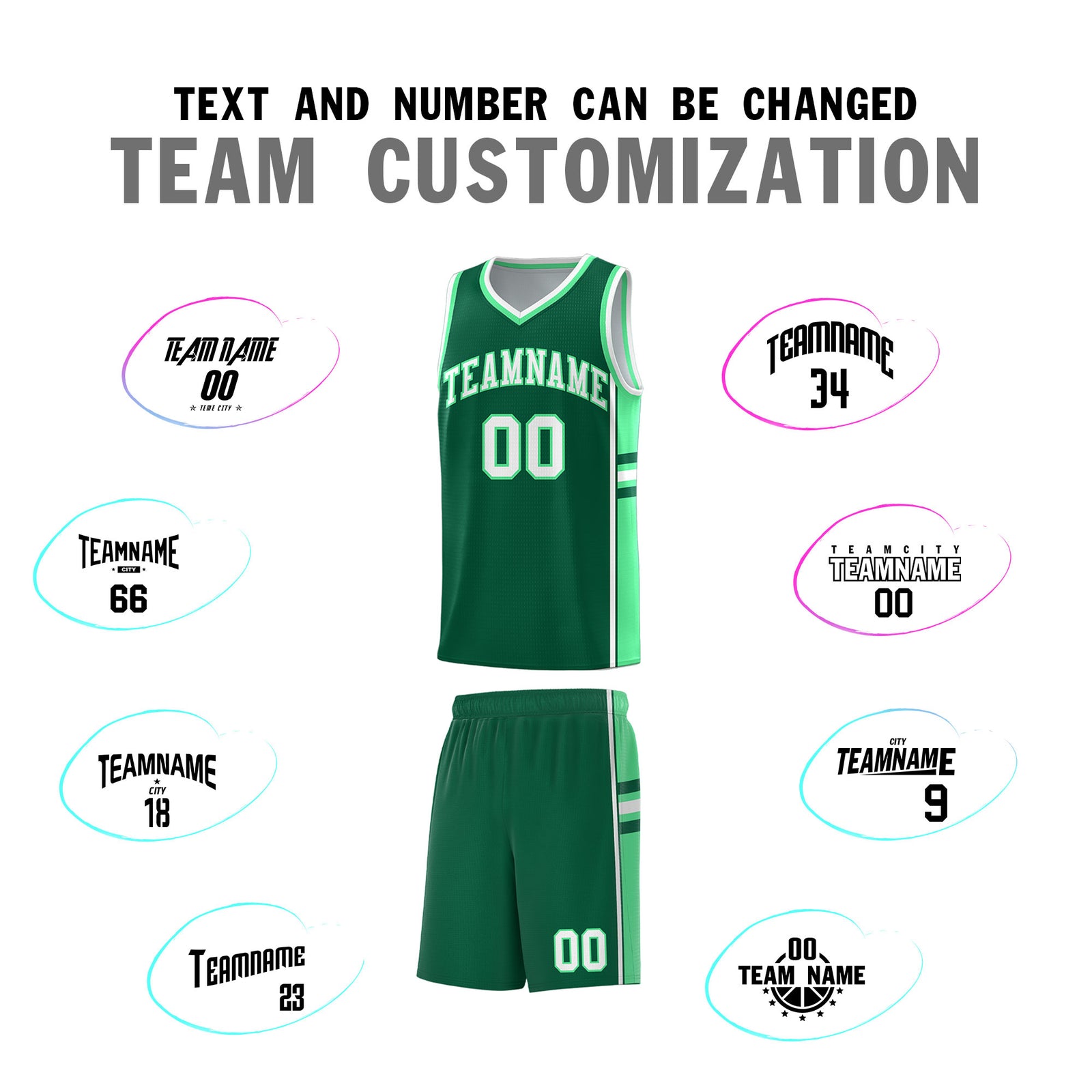 Custom Youth Basketball Jersey - Kelly Green Green Two-Tone Classic Varsity Uniform