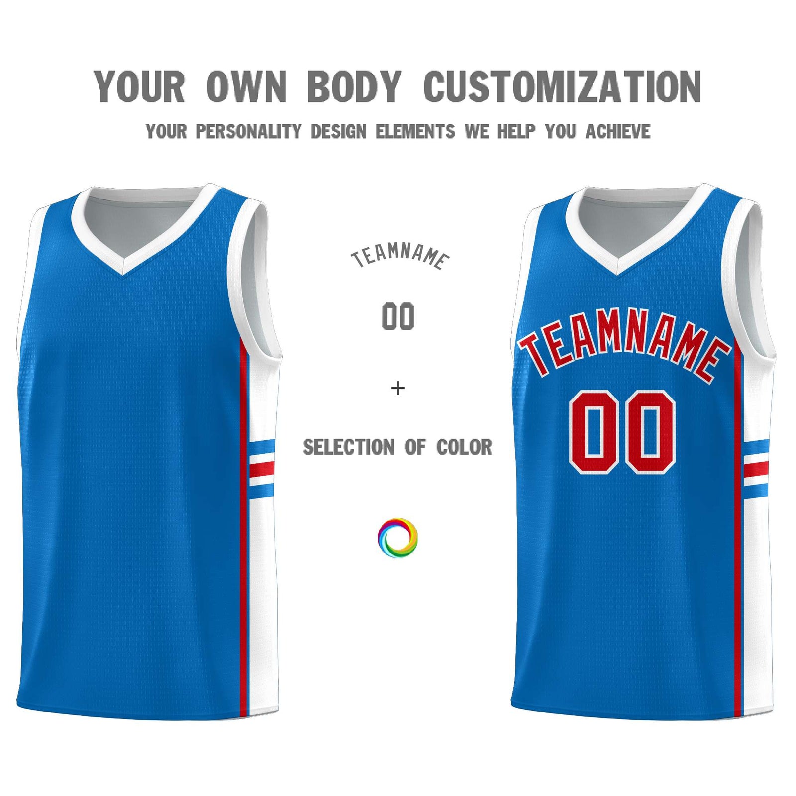 Custom Youth Basketball Jersey - Royal White Personalized Varsity Two-Tone Uniform