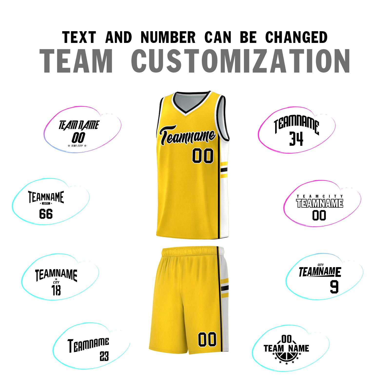 Custom Youth Basketball Jersey - Gold White Two-Tone Classic Varsity Uniform