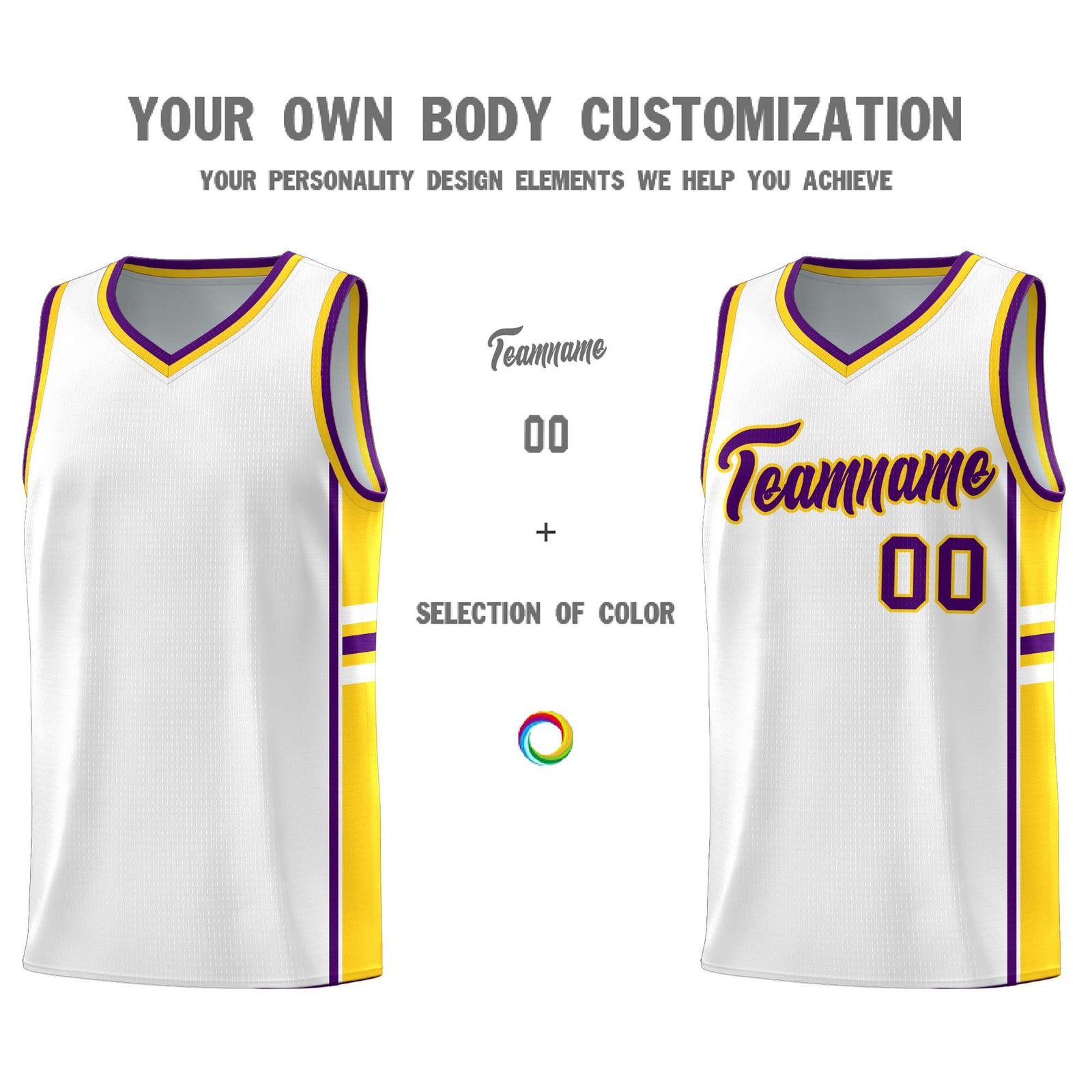 Custom Youth Basketball Jersey - White Gold Personalized Varsity Two-Tone Uniform