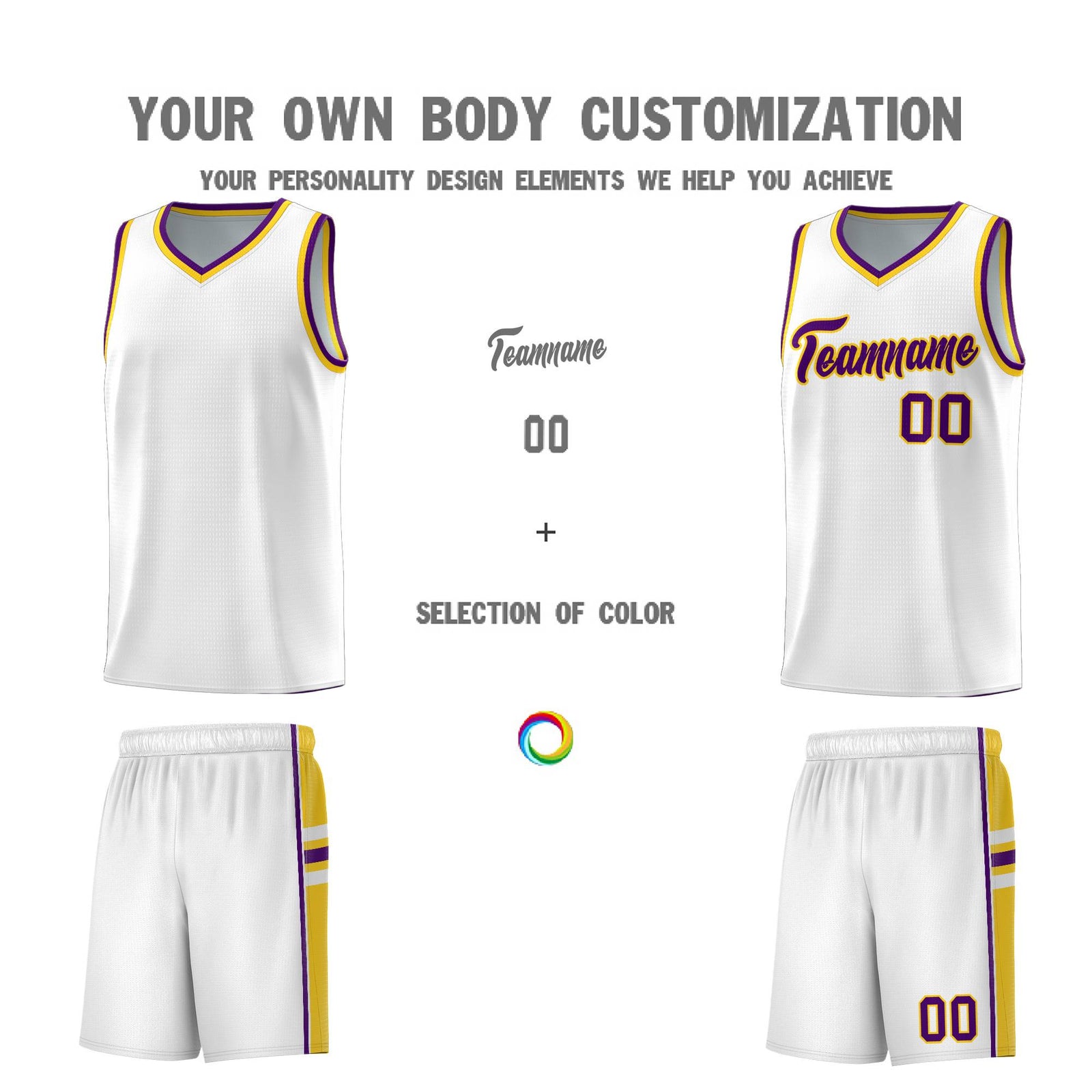 Custom Youth Basketball Jersey - White Gold Personalized Varsity Two-Tone Uniform
