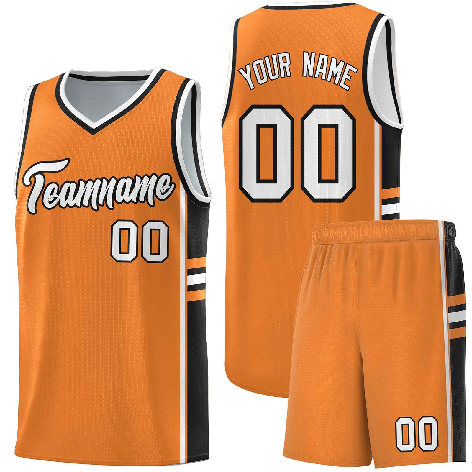 Custom Youth Basketball Jersey - Gold Orange Black Two-Tone Varsity Jersey Set