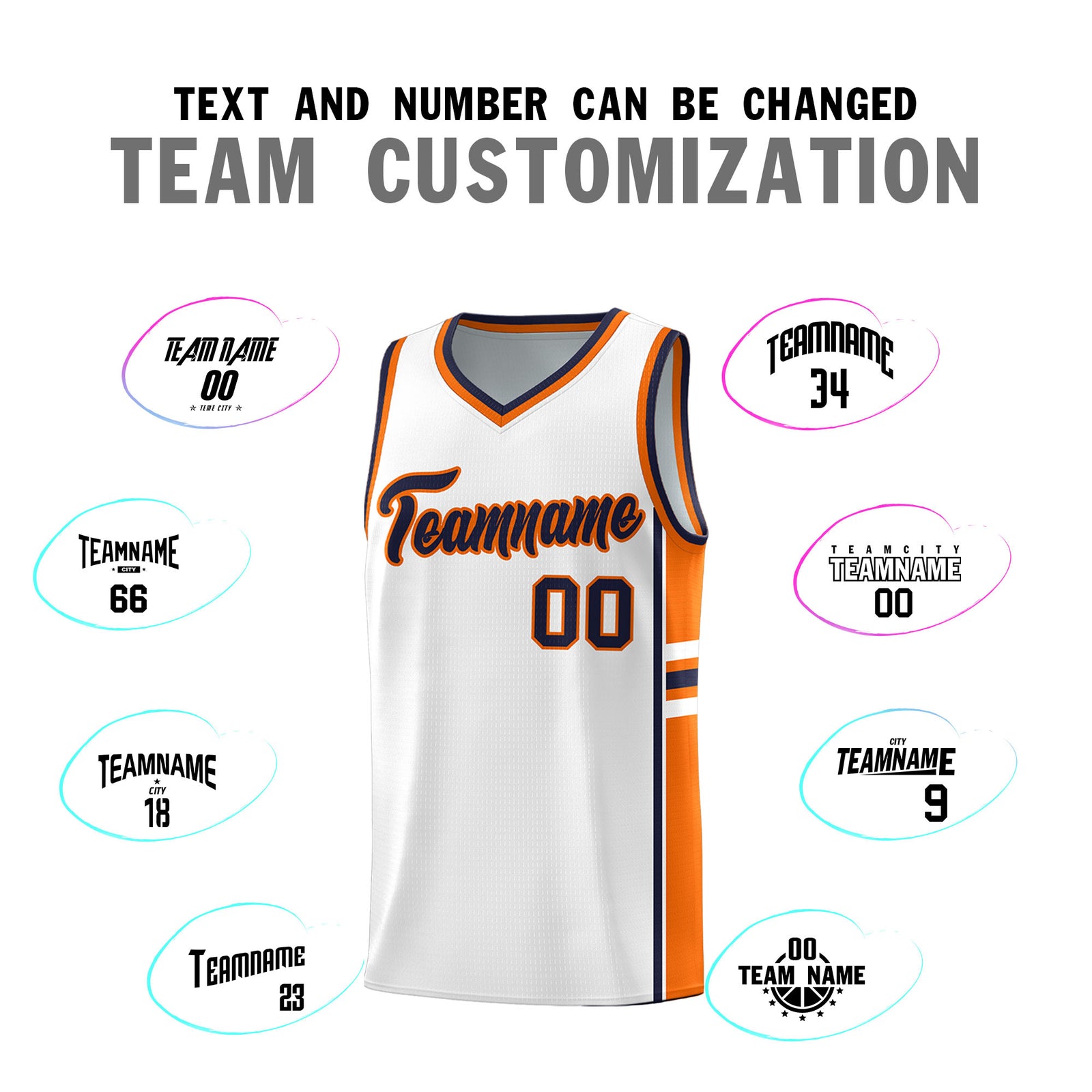 Custom Youth Basketball Jersey - White Orange Two-Tone Varsity Jersey Set