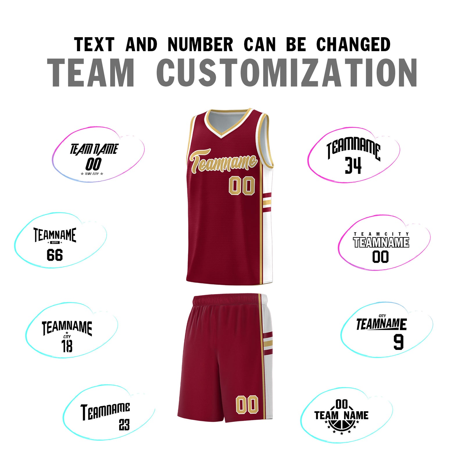 Custom Youth Basketball Jersey - Crimson Old Gold Personalized Varsity Two-Tone Uniform