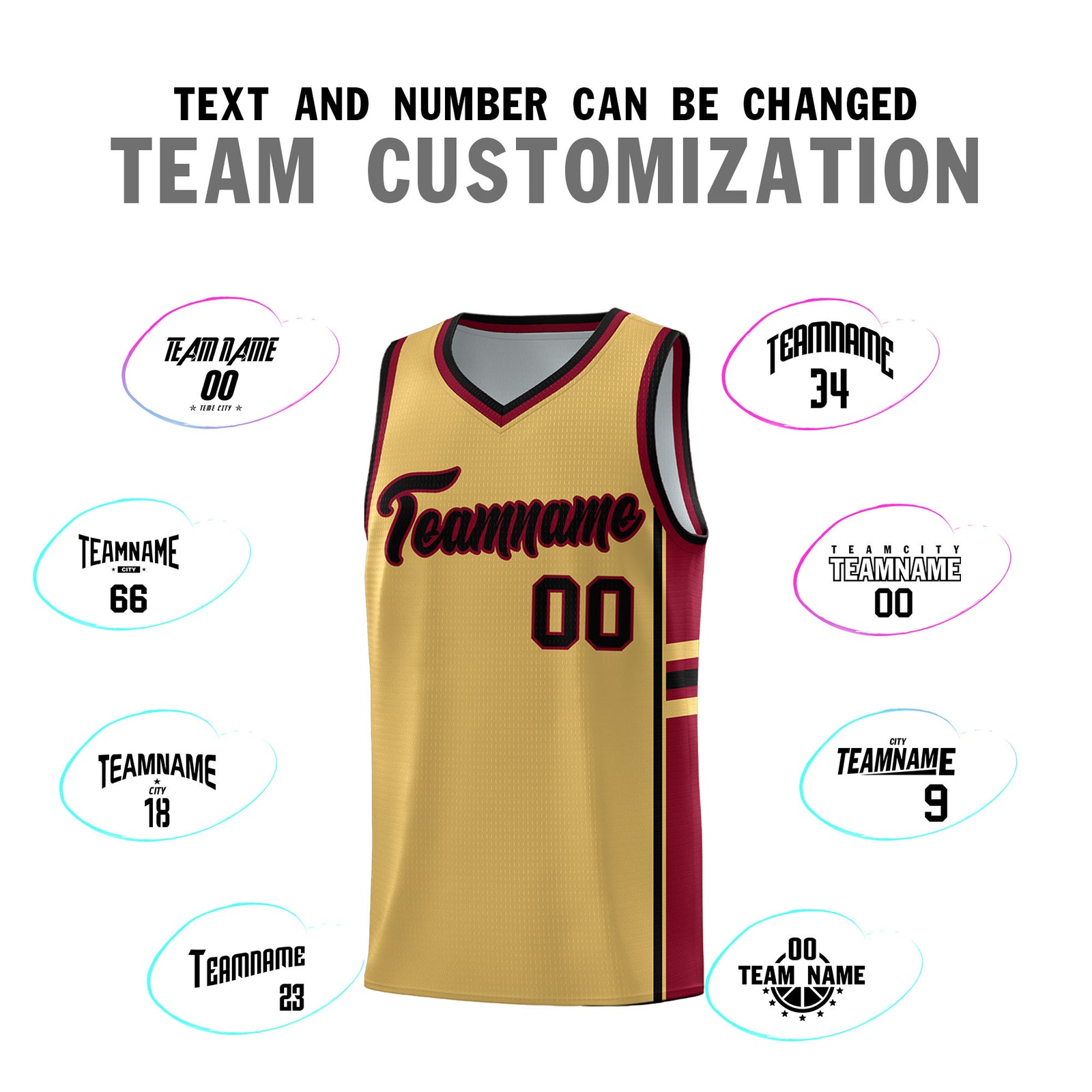 Custom Youth Basketball Jersey - Old Gold Crimson Two-Tone Classic Varsity Uniform
