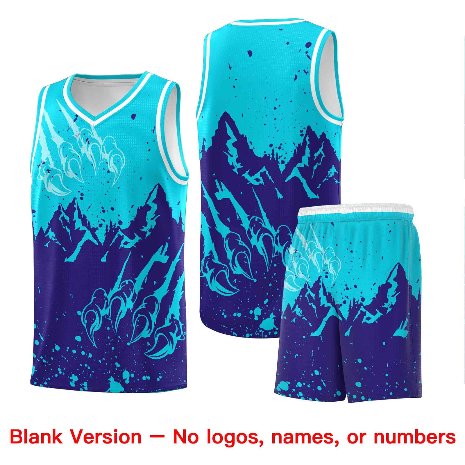 Custom Sky Blue Royal Snow Mountain Beast Pattern Sports Uniform Basketball Jersey| KXKSHOP