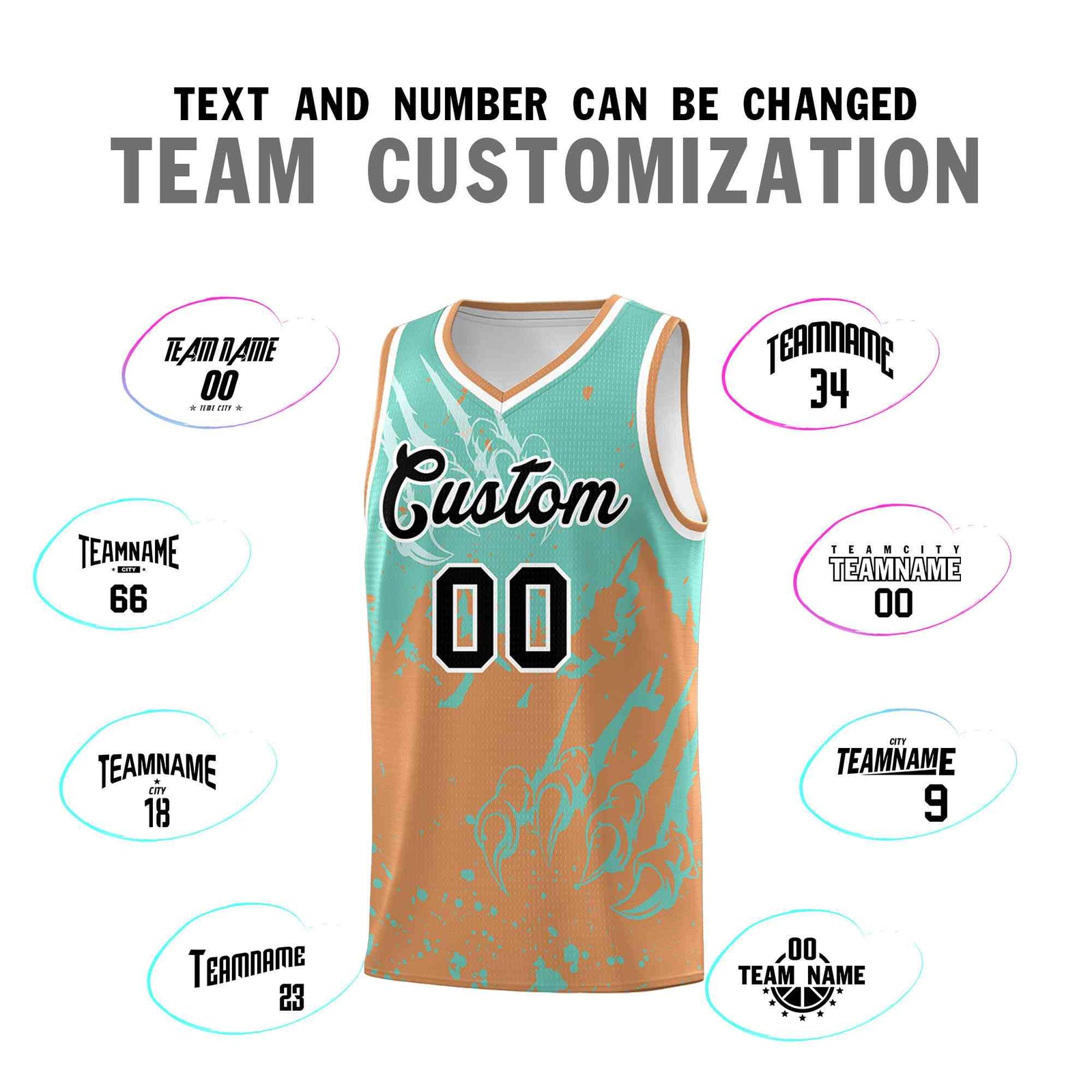 Custom Bright Green Buckskin Brown Snow Mountain Beast Pattern Sports Uniform Basketball Jersey| KXKSHOP