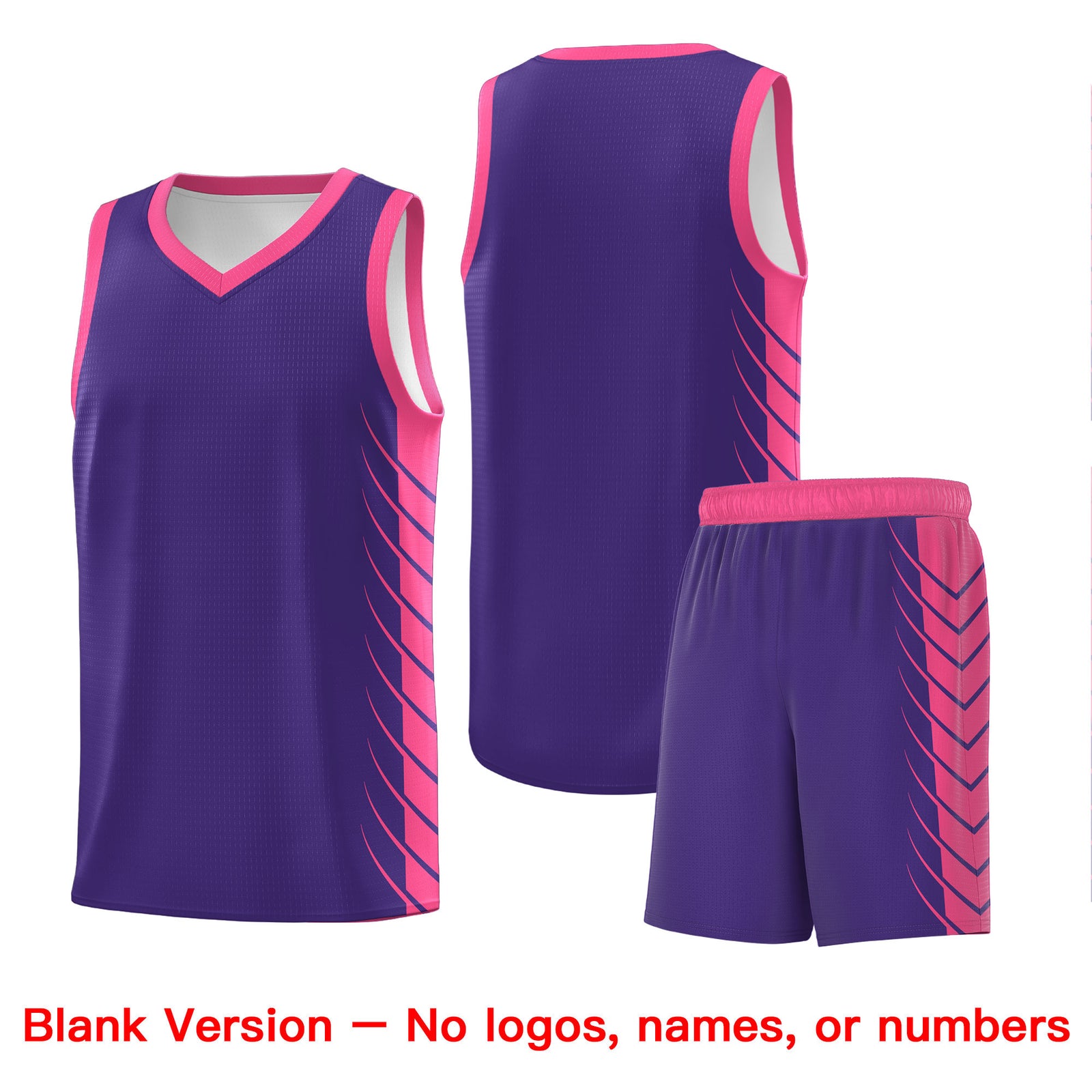 Custom Purple Pink Personalized Side Symmetrical Line Pattern Sports Uniform Basketball Jersey| KXKSHOP