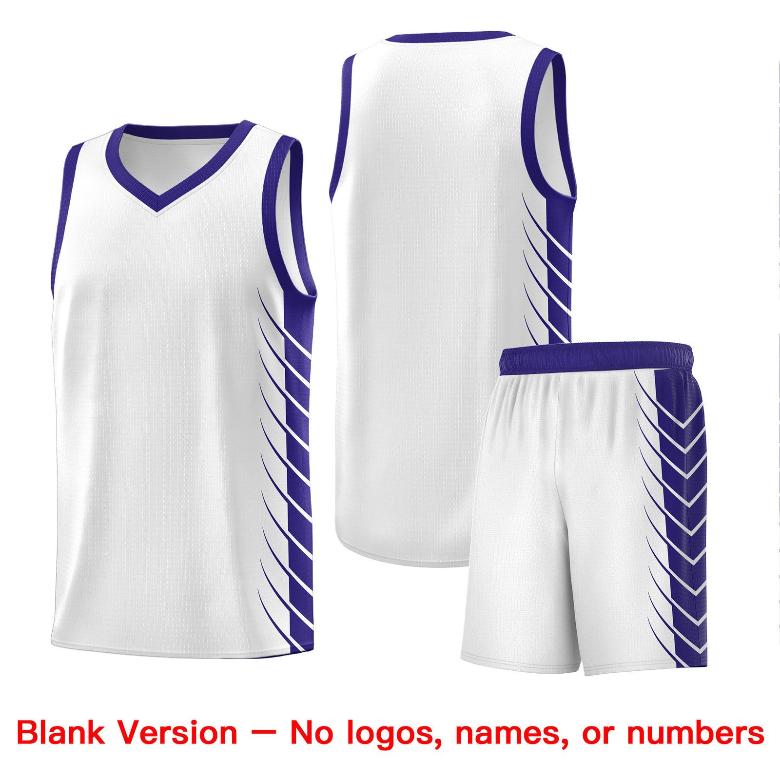 Custom White Royal Personalized Side Symmetrical Line Pattern Sports Uniform Basketball Jersey| KXKSHOP