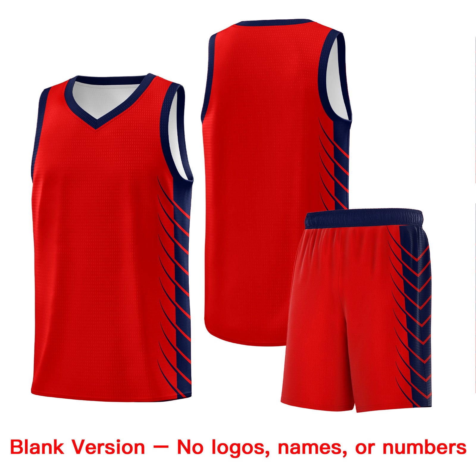 Custom Red Navy Personalized Side Symmetrical Line Pattern Sports Uniform Basketball Jersey| KXKSHOP