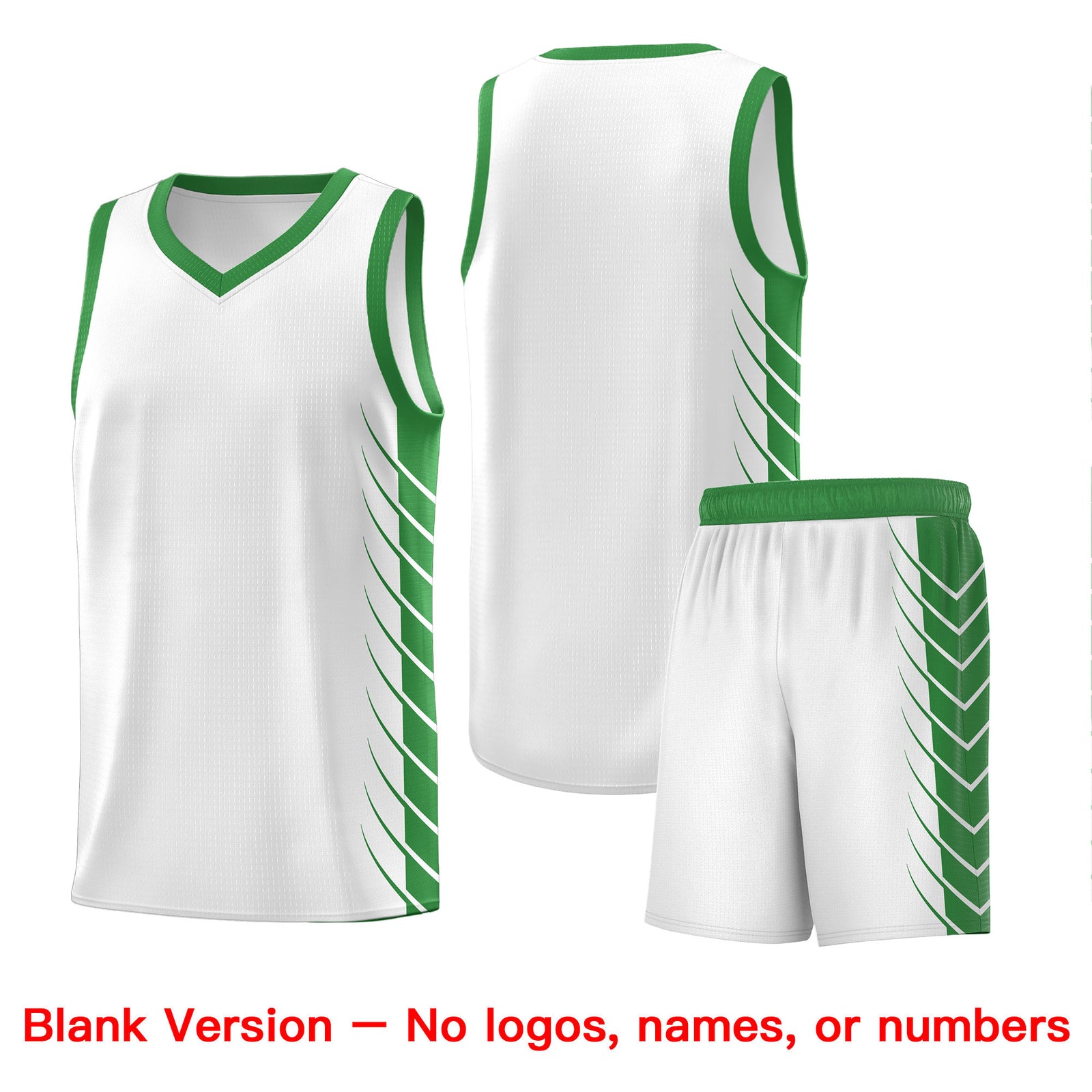 Custom White Kelly Green Personalized Side Symmetrical Line Pattern Sports Uniform Basketball Jersey| KXKSHOP