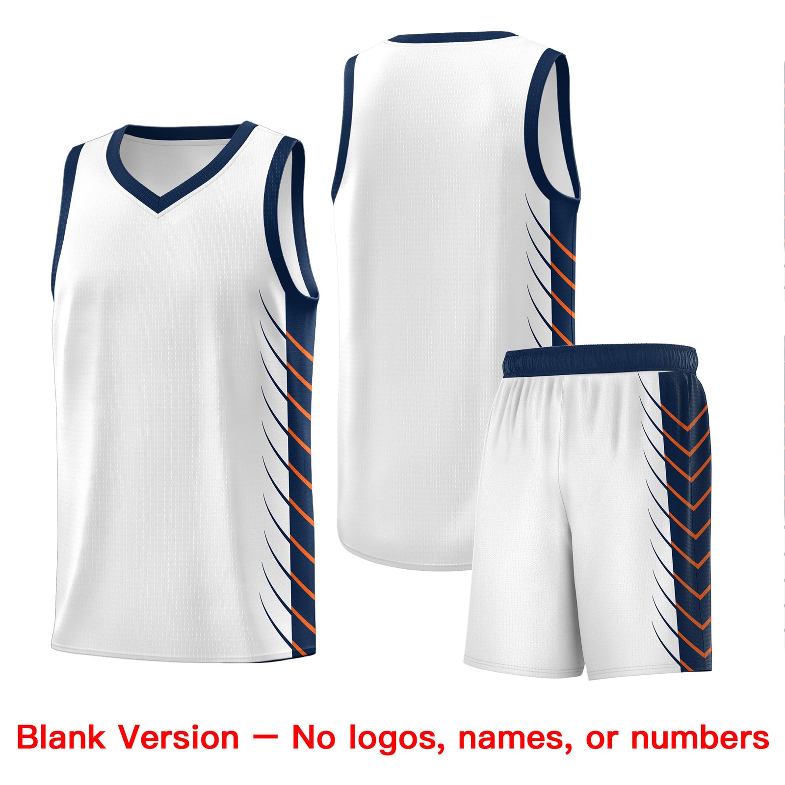 Custom White Navy Personalized Side Symmetrical Line Pattern Sports Uniform Basketball Jersey| KXKSHOP