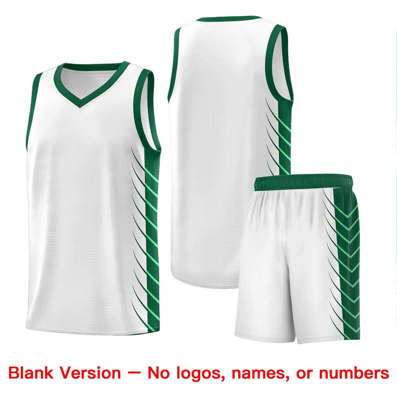 Custom White Kelly Green Personalized Side Symmetrical Line Pattern Sports Uniform Basketball Jersey| KXKSHOP