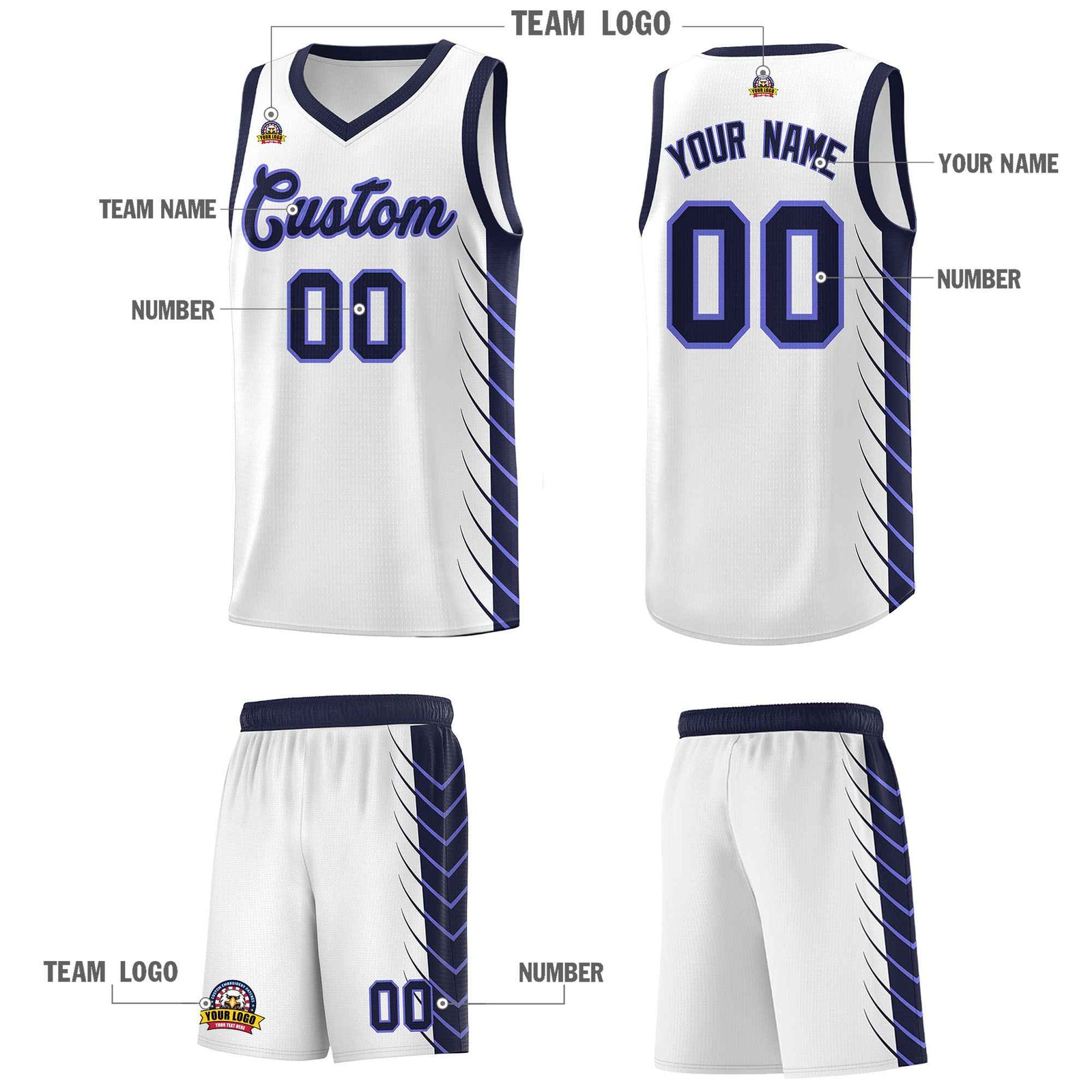 Custom Navy Navy Personalized Side Symmetrical Line Pattern Sports Uniform Basketball Jersey| KXKSHOP