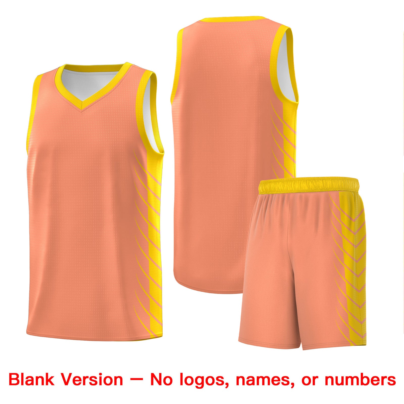 Custom Light Orange Gold Personalized Side Symmetrical Line Pattern Sports Uniform Basketball Jersey