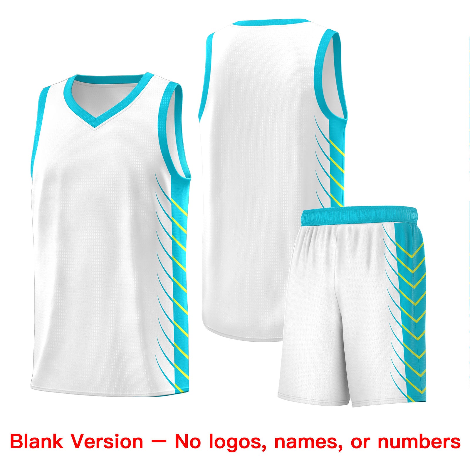 Custom White Sky Blue Personalized Side Symmetrical Line Pattern Sports Uniform Basketball Jersey
