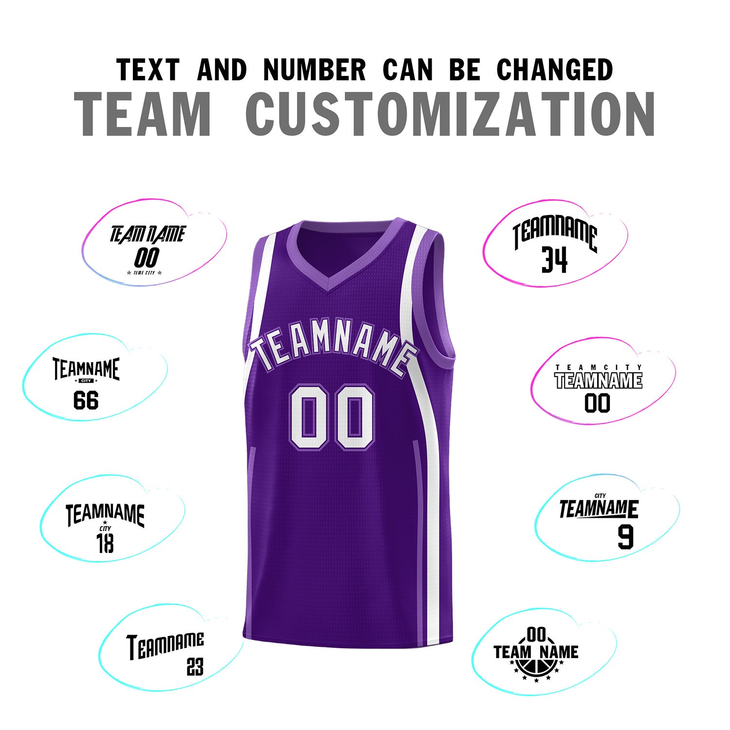 Custom Purple Light Purple-White Ribbon Pattern Basketball Kits