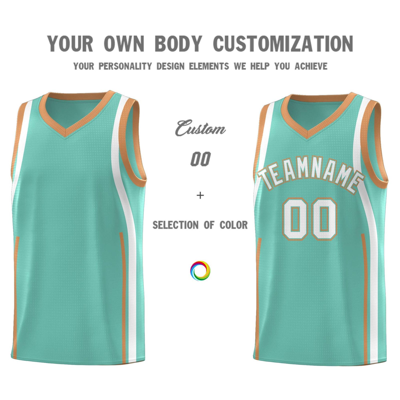 Custom Bright Green Buckskin Brown-White Ribbon Pattern Basketball Kits