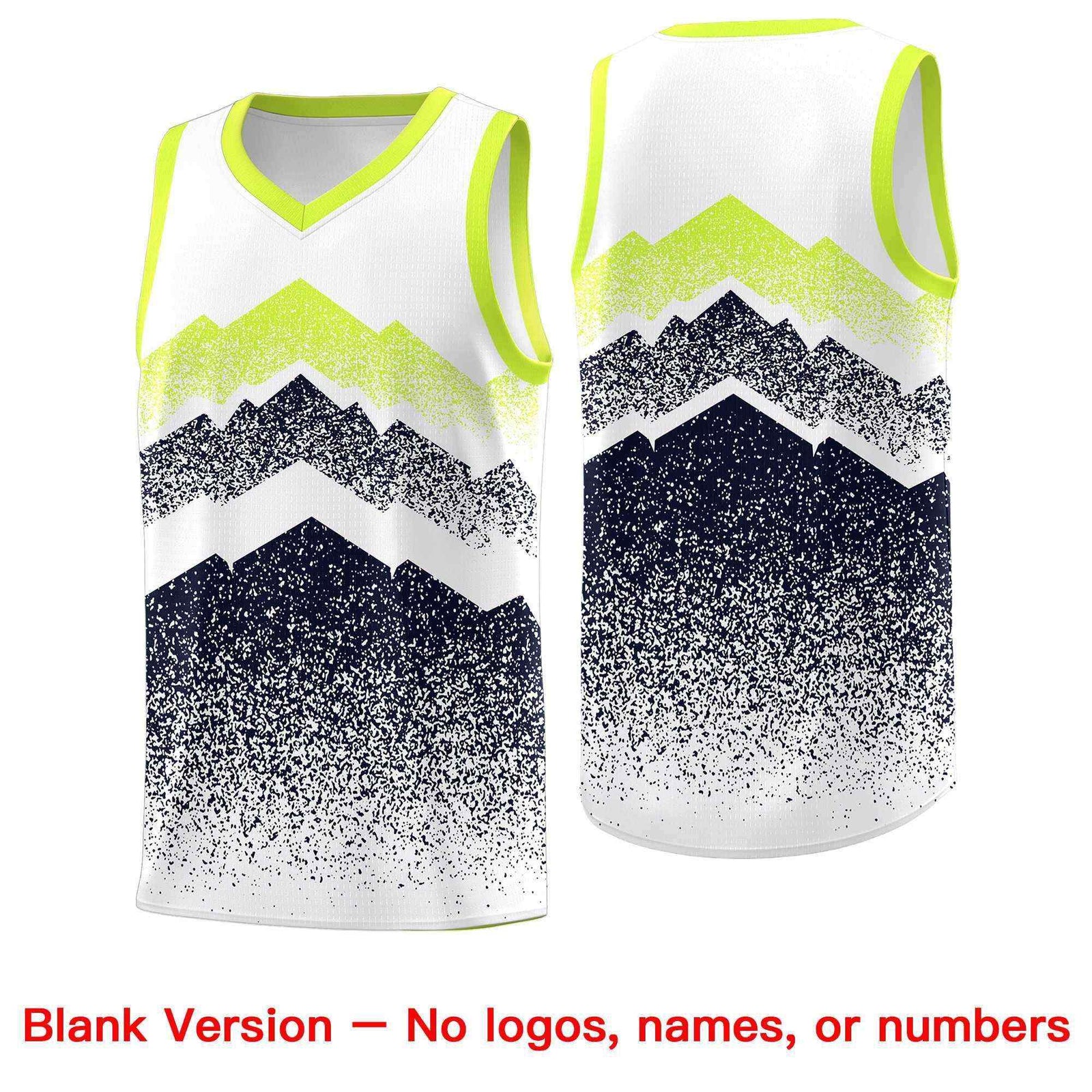 Personalized Youth Basketball Jerseys White Navy Gradient Mountain Design Uniforms