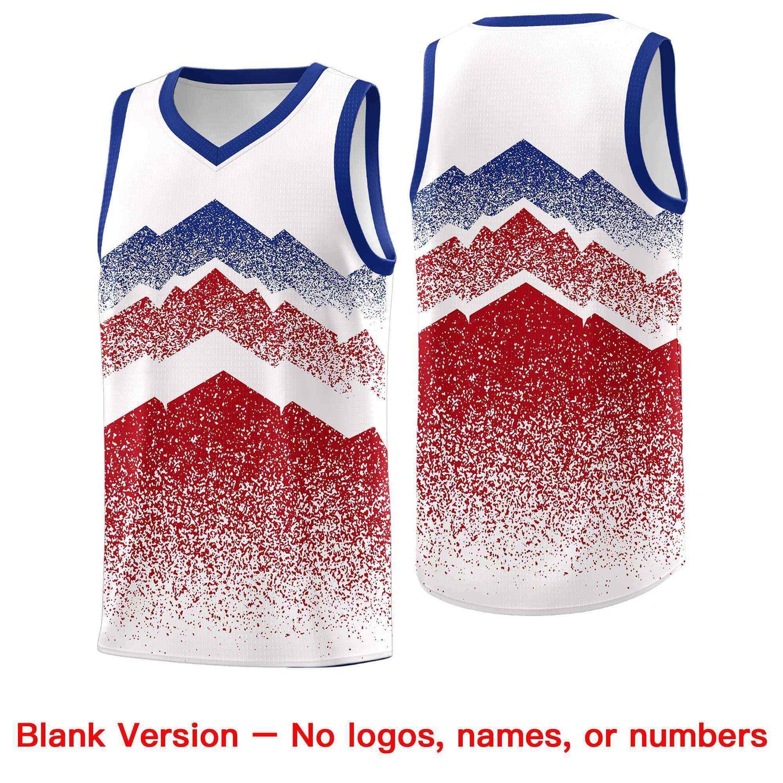Custom Youth Basketball Jerseys White Red Gradient Mountain Design Uniforms